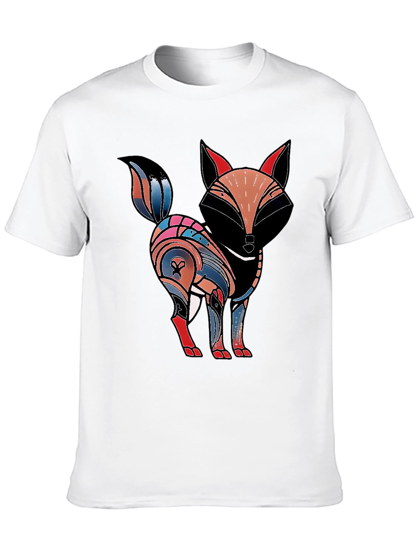 Abstract Fox Graphic Tee - Black