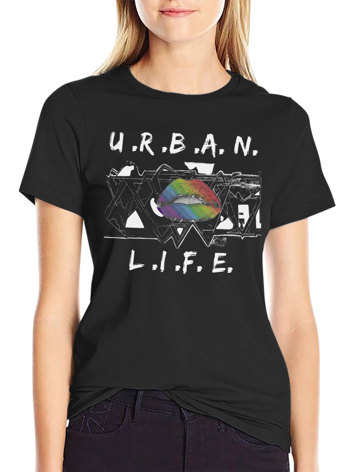 Urban Life Rainbow Lips T-Shirt