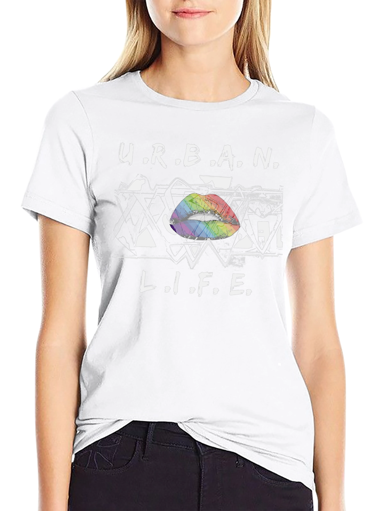 Urban Life Rainbow Lips T-Shirt