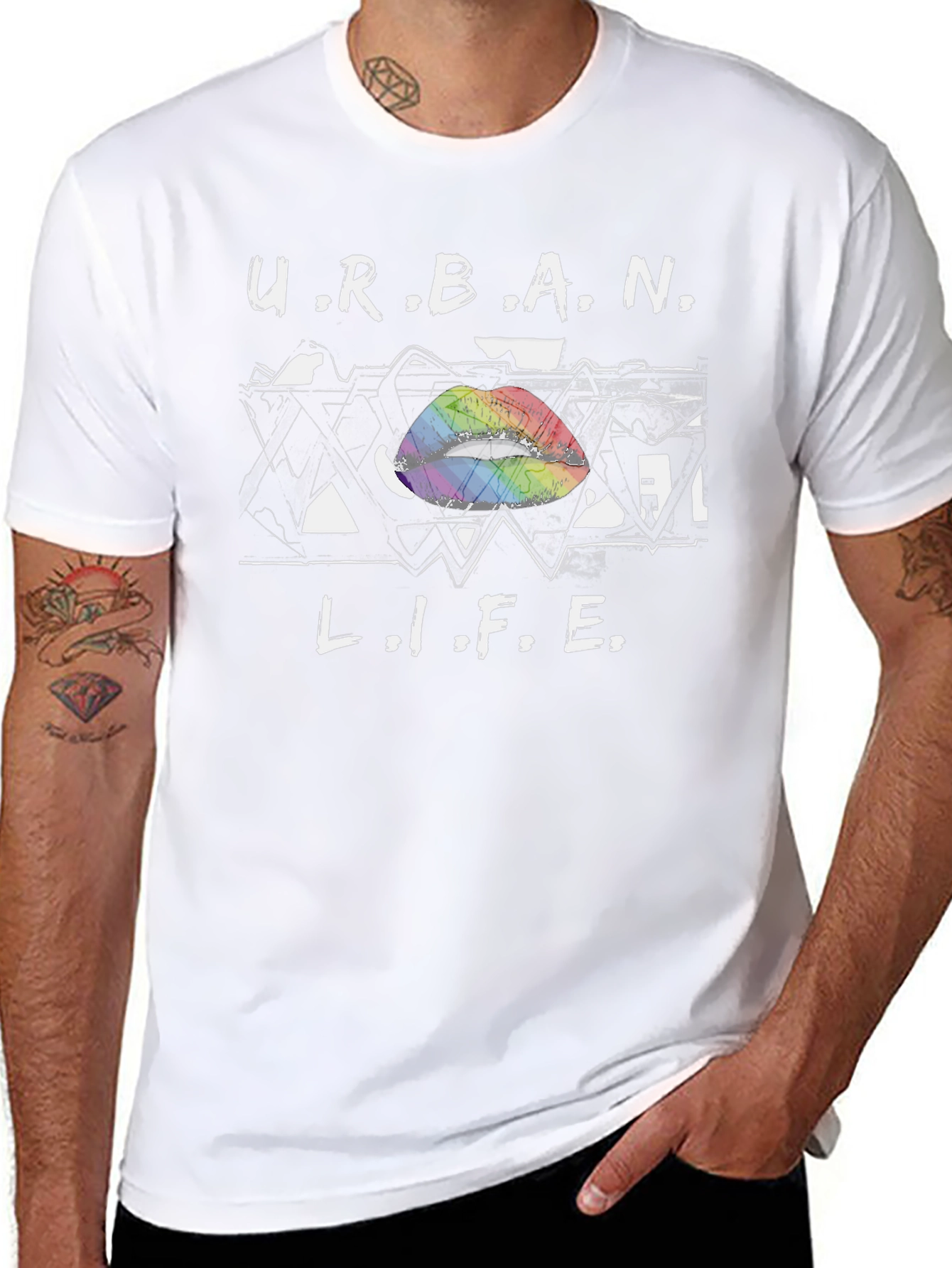 Urban Life Rainbow Lips T-Shirt