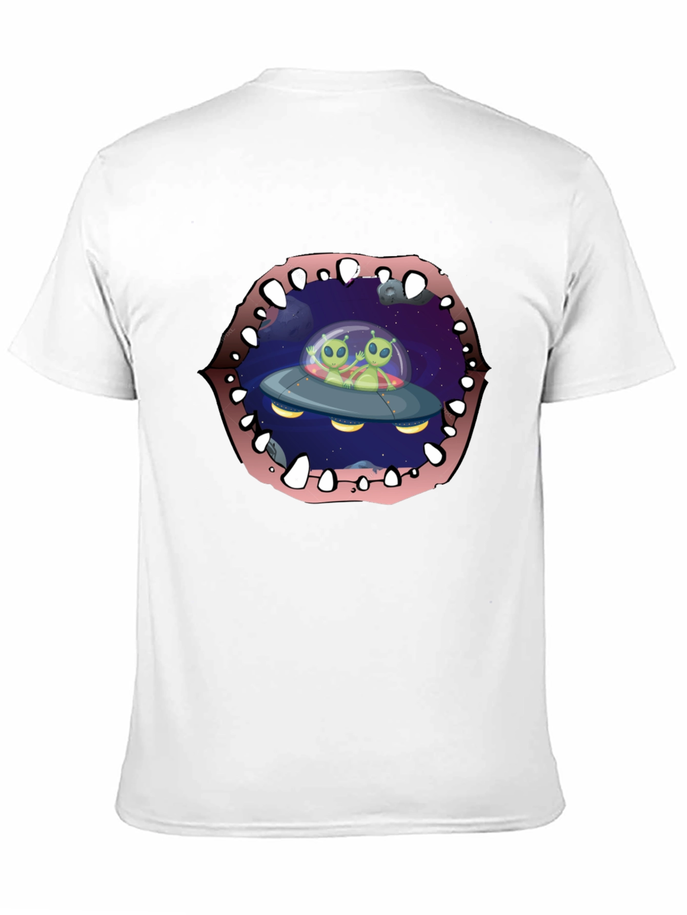 Alien Abduction T-Shirt Black Cotton Crew Neck