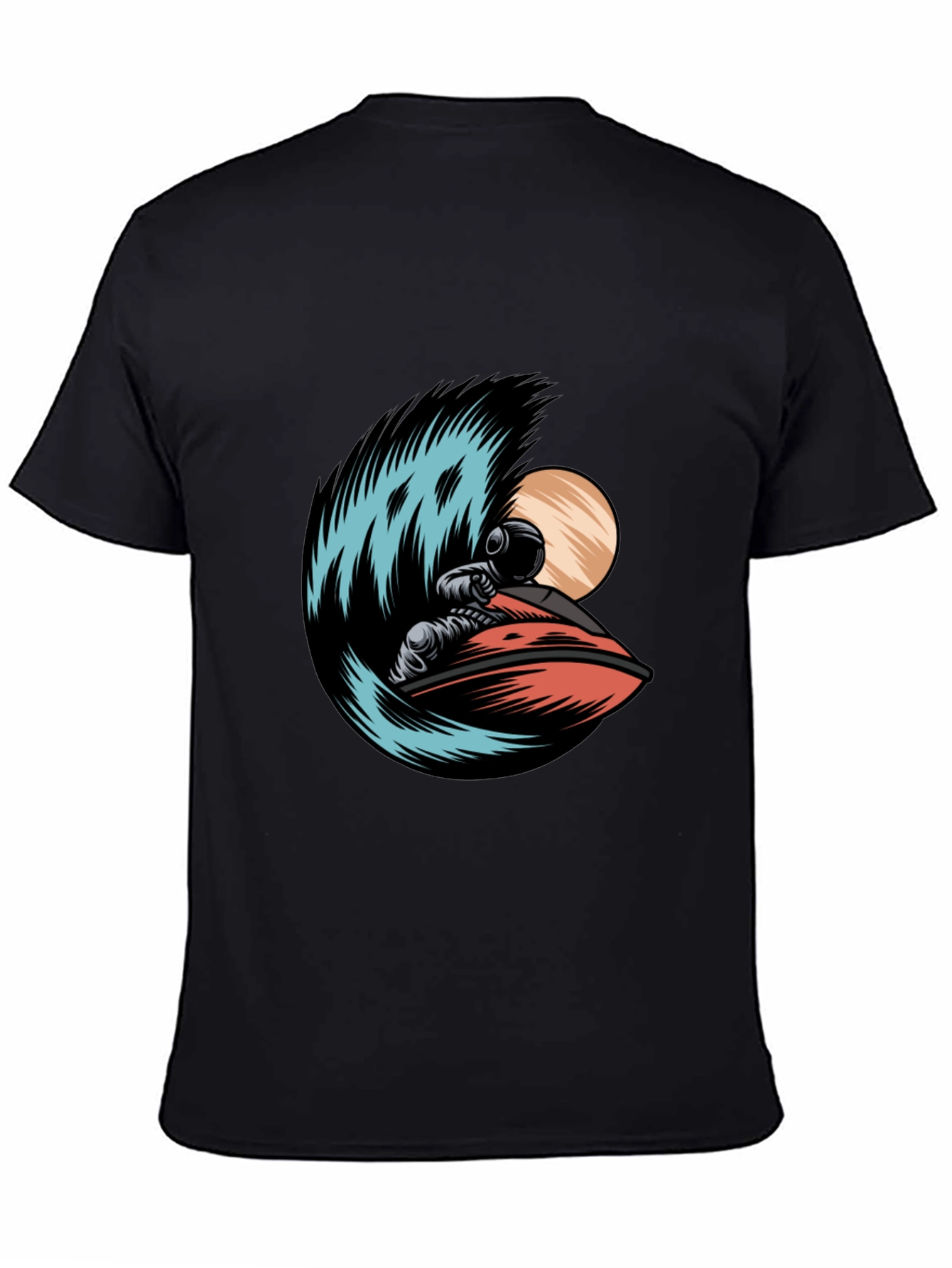 Astronaut Jet Ski Graphic Tee - Black T-Shirt