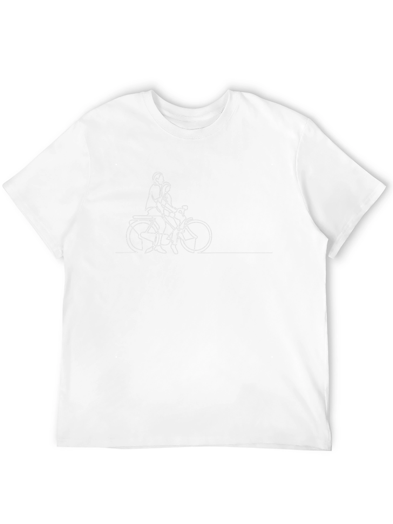 Black T-Shirt with Bicycle Couple Graphic