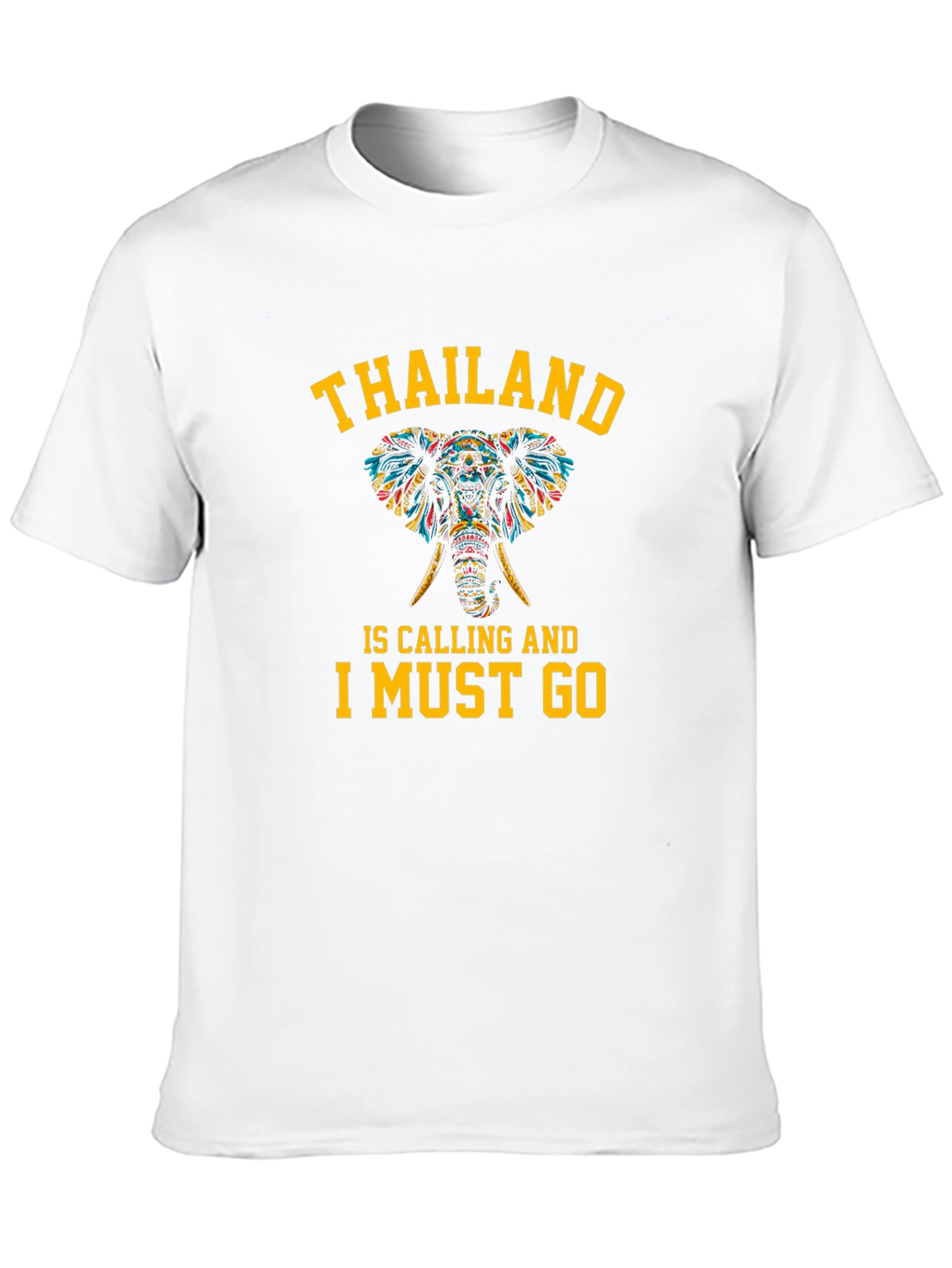 Thailand Calling Elephant Graphic T-Shirt - Black