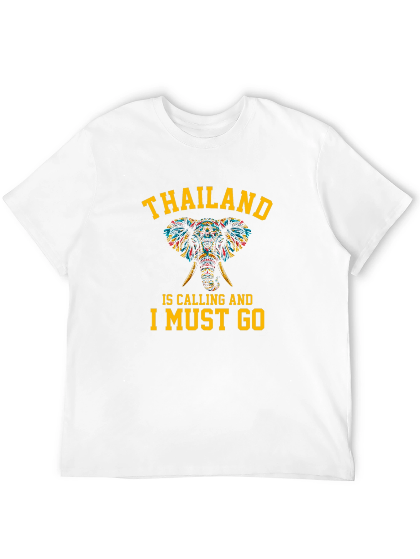 Thailand Calling Elephant Graphic T-Shirt - Black