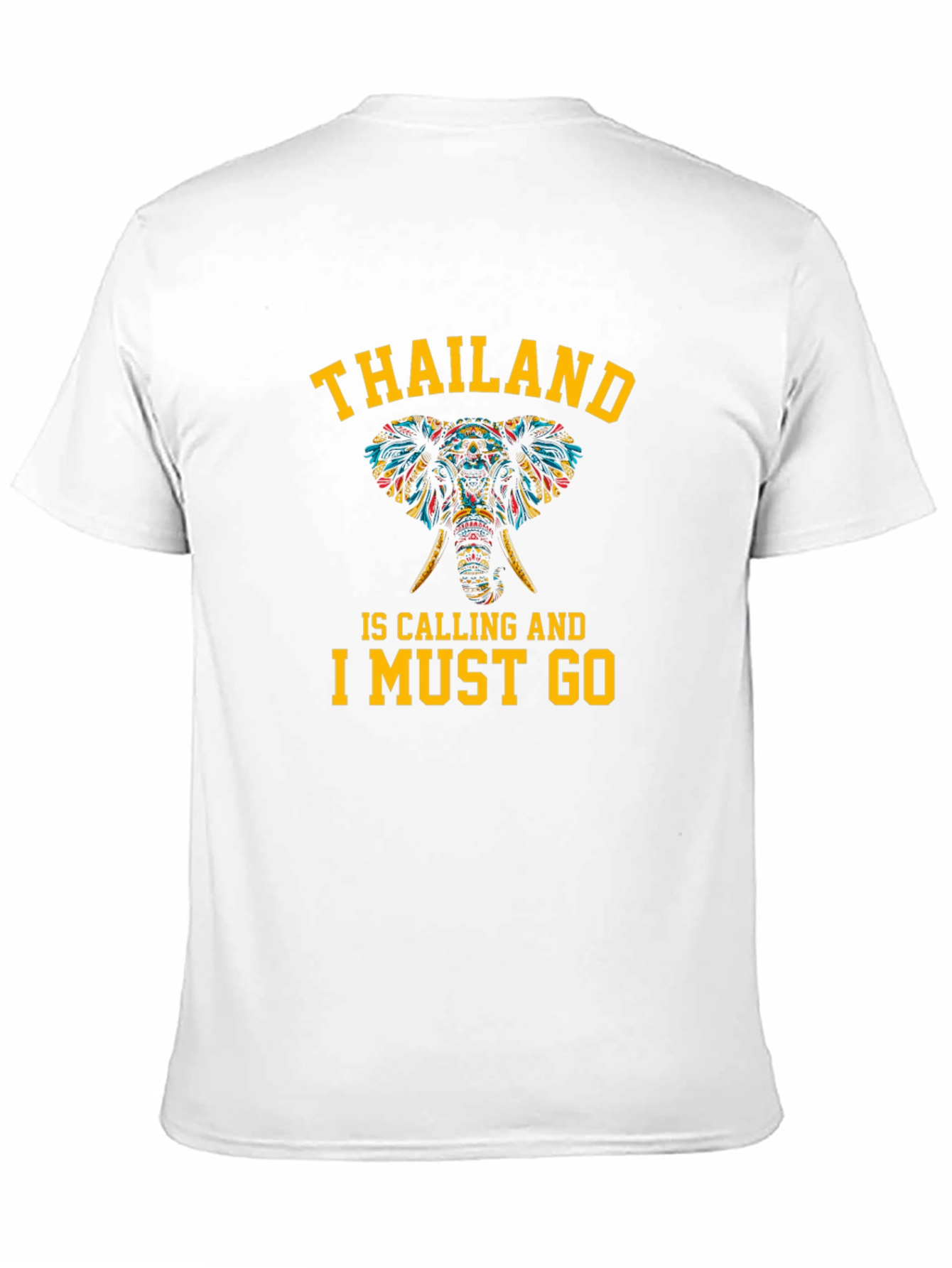 Thailand Calling Elephant Graphic T-Shirt - Black