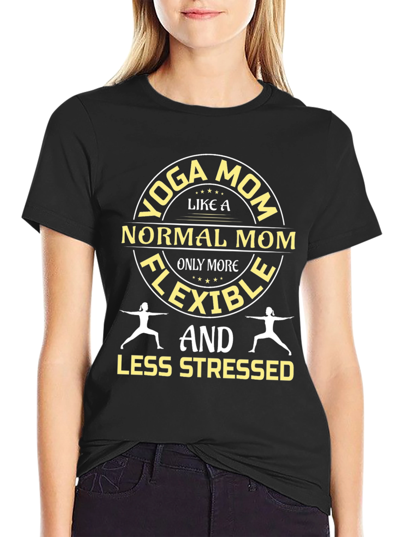 Yoga Mom T-Shirt - Flexible and Less Stressed