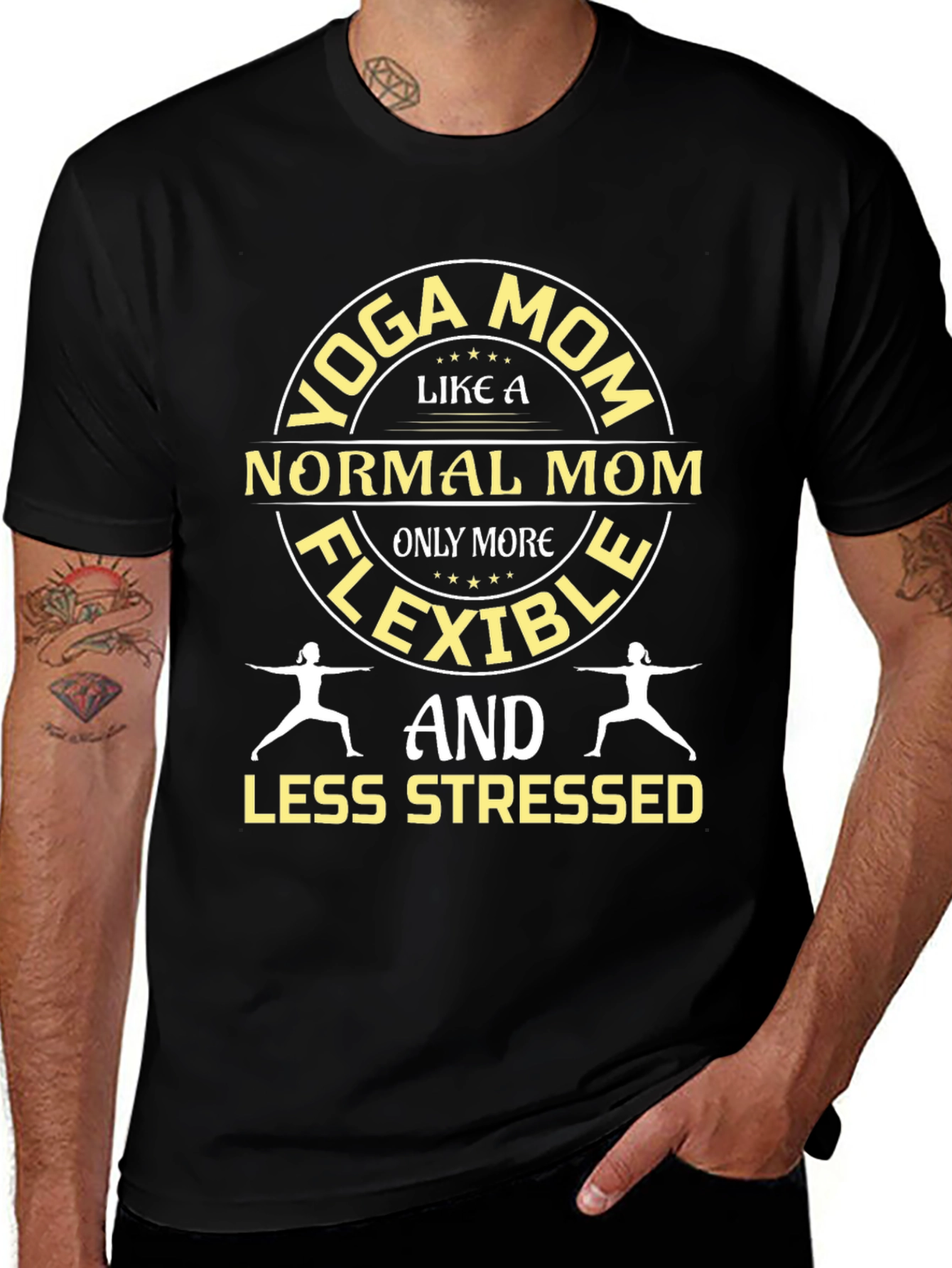 Yoga Mom T-Shirt - Flexible and Less Stressed