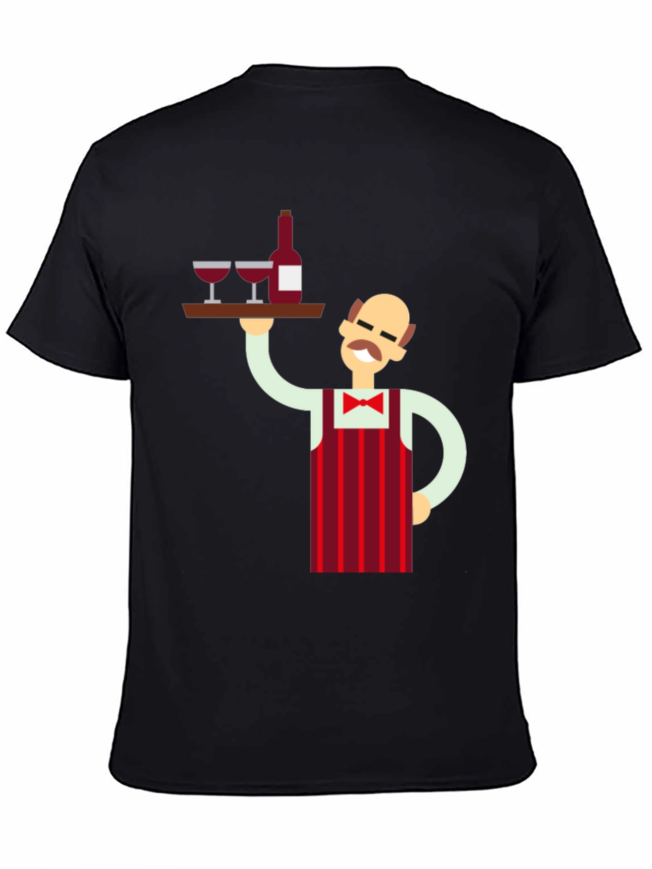 Waiter Graphic Tee - Novelty Black T-Shirt