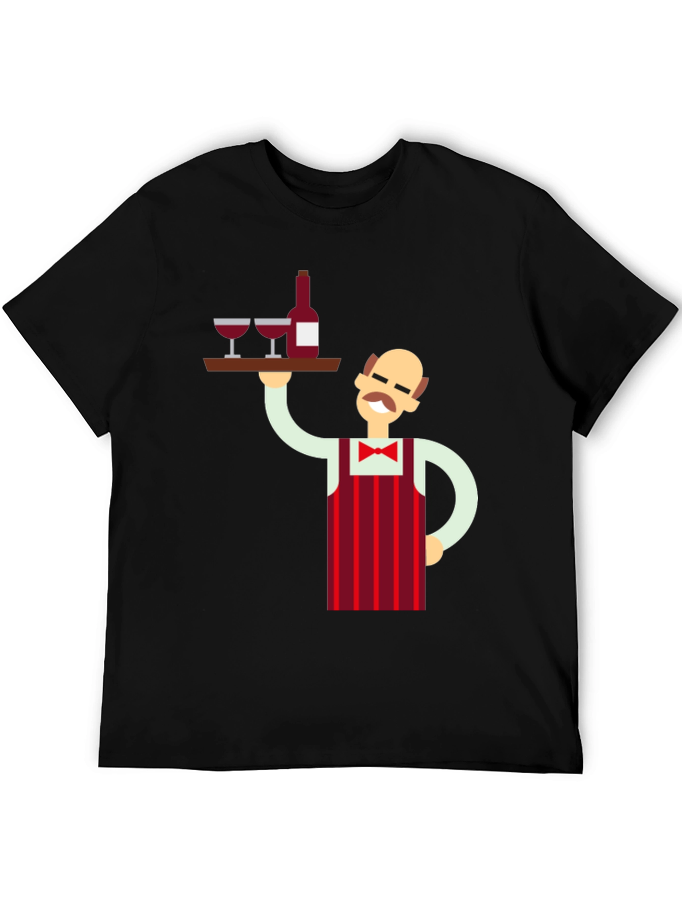 Waiter Graphic Tee - Novelty Black T-Shirt