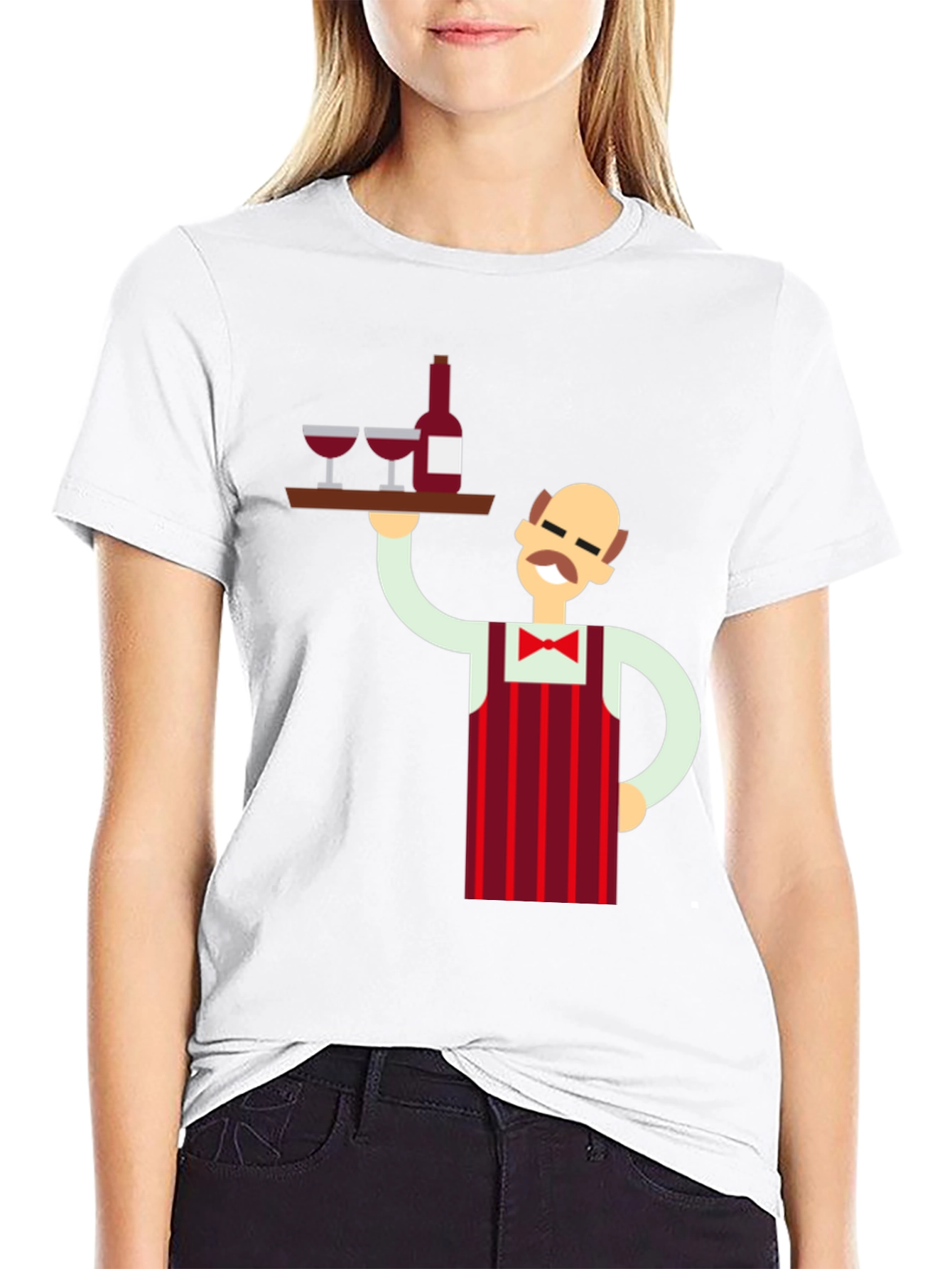 Waiter Graphic Tee - Novelty Black T-Shirt
