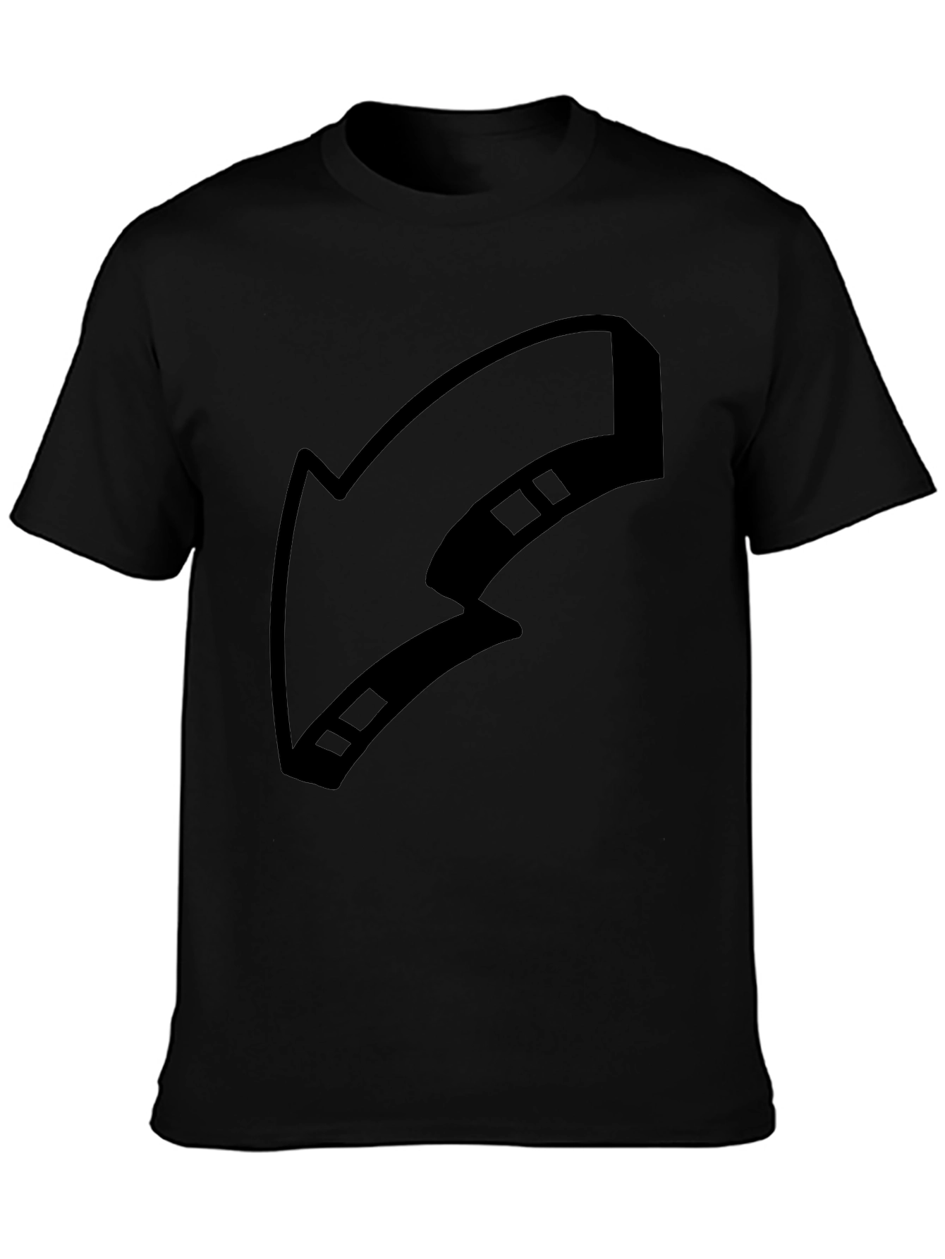 Black T-Shirt with Arrow Graphic Print