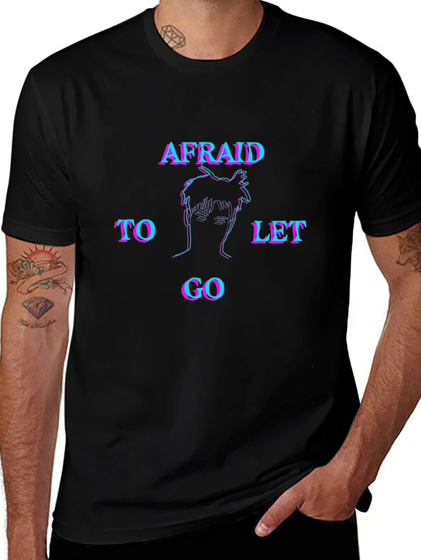 Afraid to Let Go Graphic Tee - Black Unisex