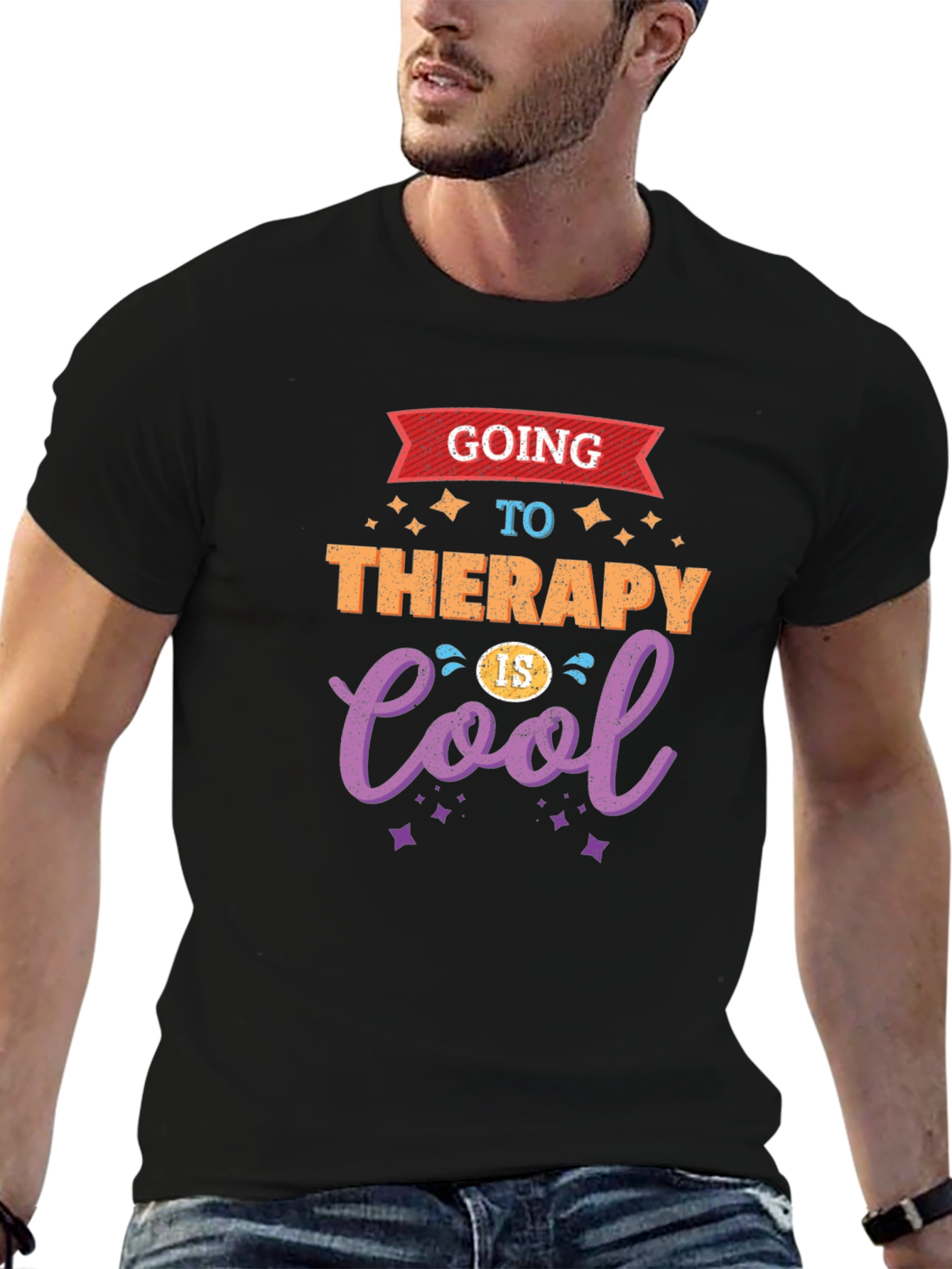Therapy Is Cool Black T-Shirt