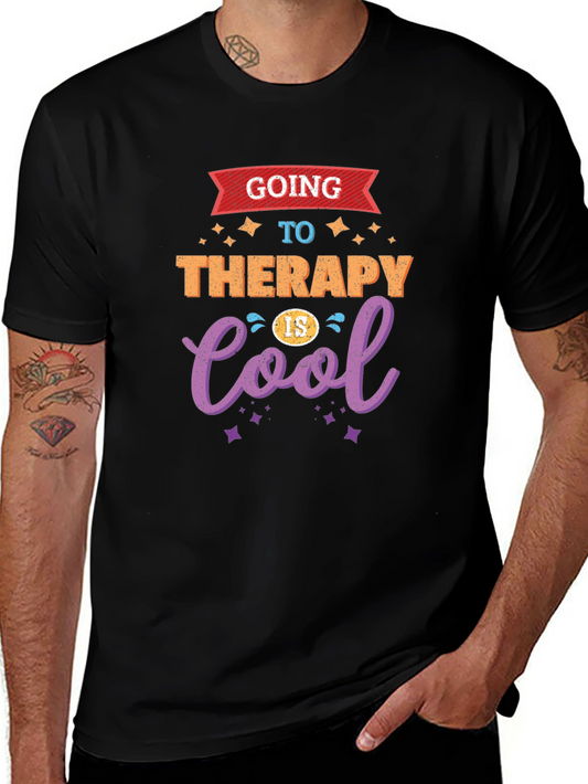 Therapy Is Cool Black T-Shirt
