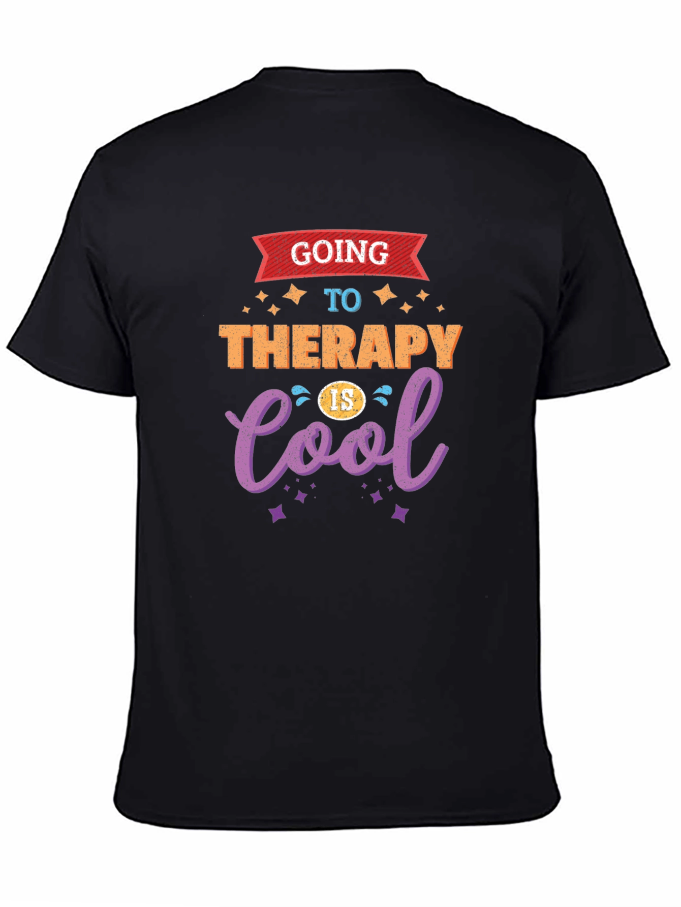 Therapy Is Cool Black T-Shirt