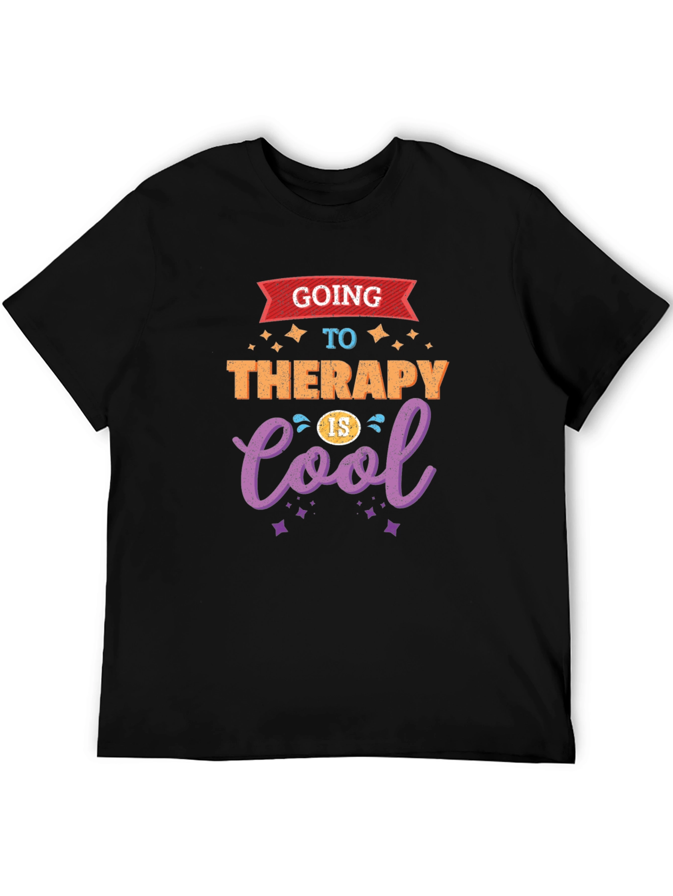 Therapy Is Cool Black T-Shirt
