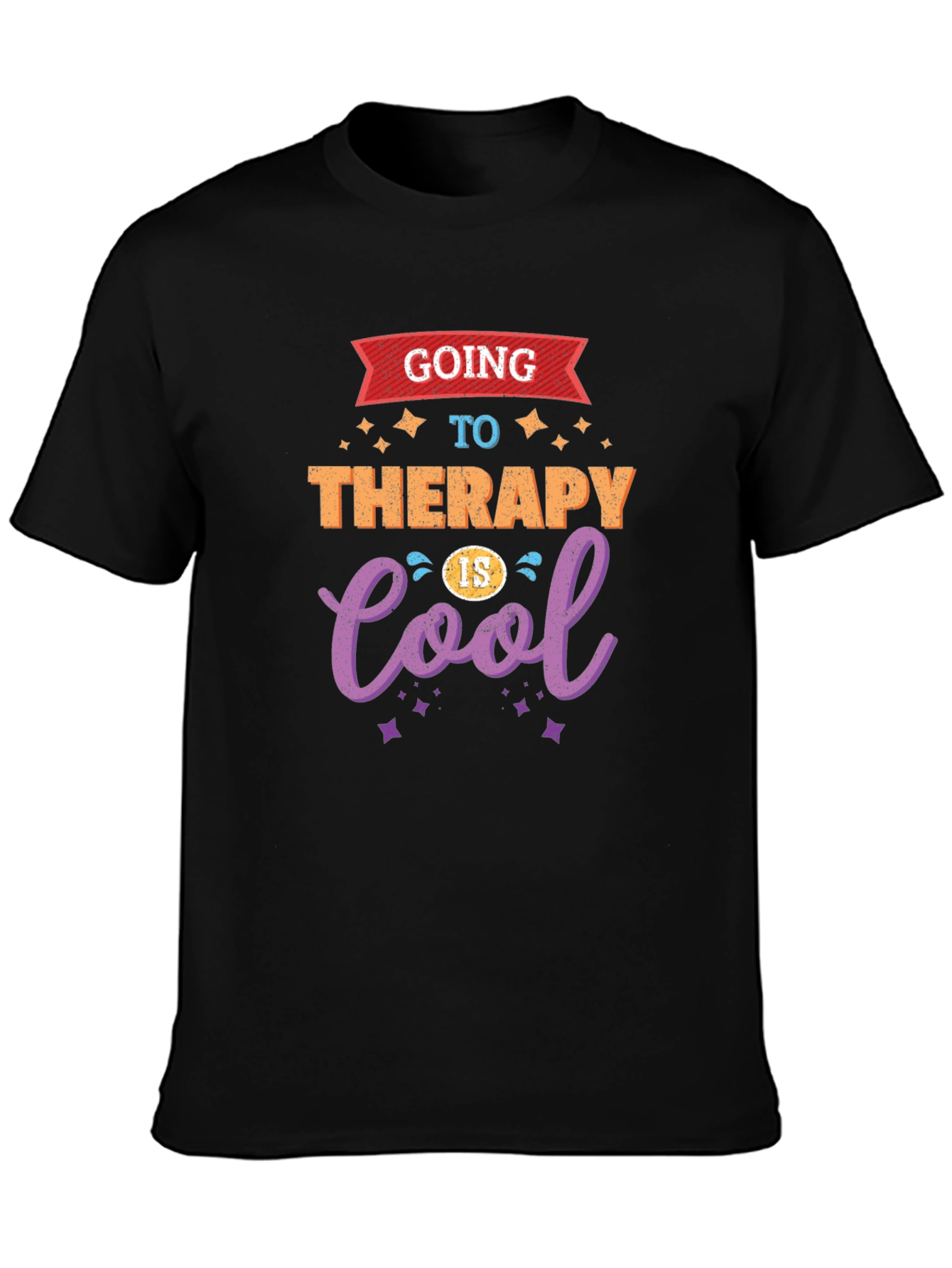 Therapy Is Cool Black T-Shirt