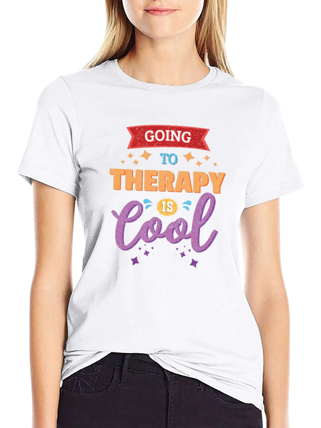 Therapy Is Cool Black T-Shirt