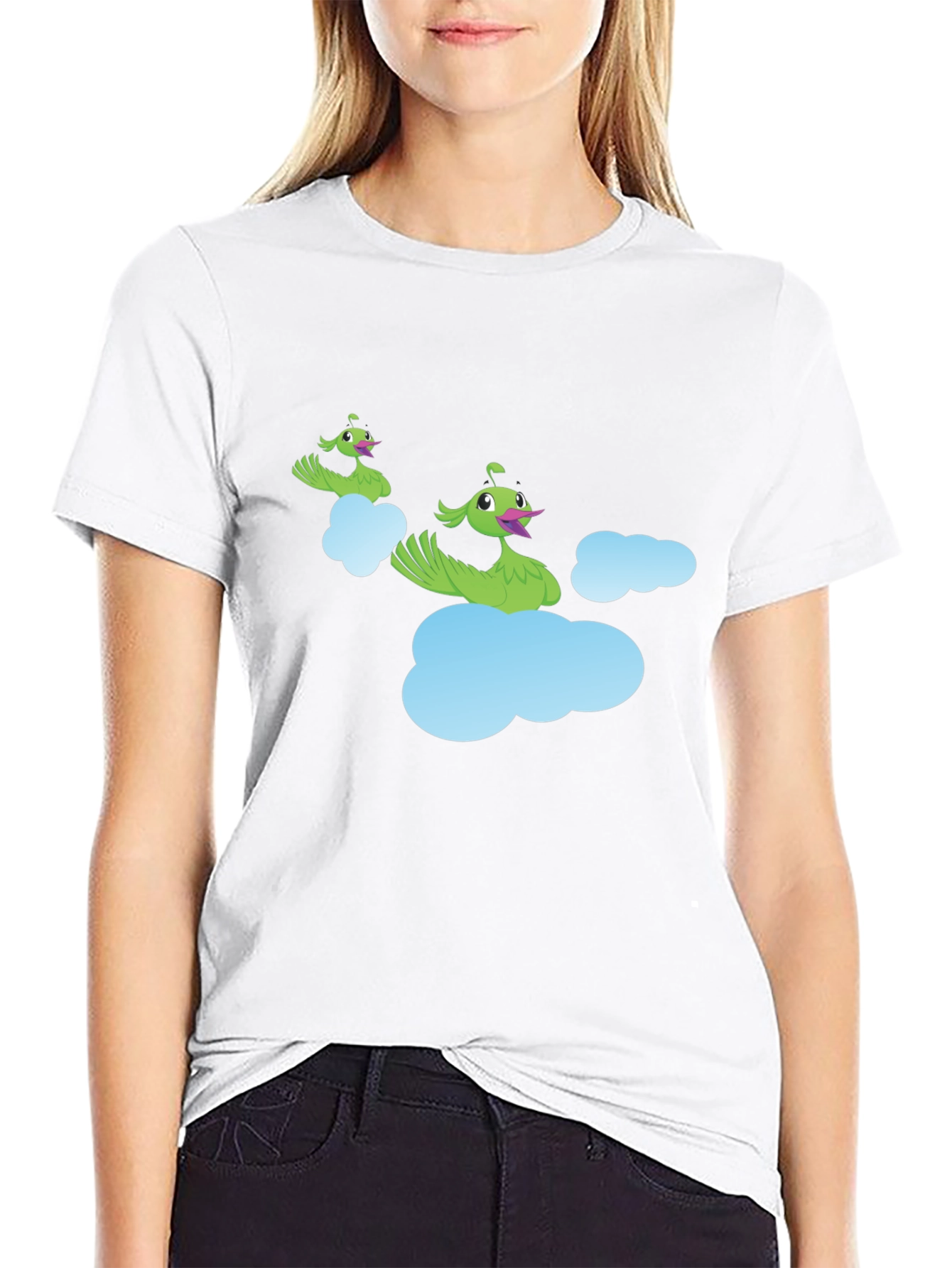 Whimsical Cloud Peacock Graphic Tee