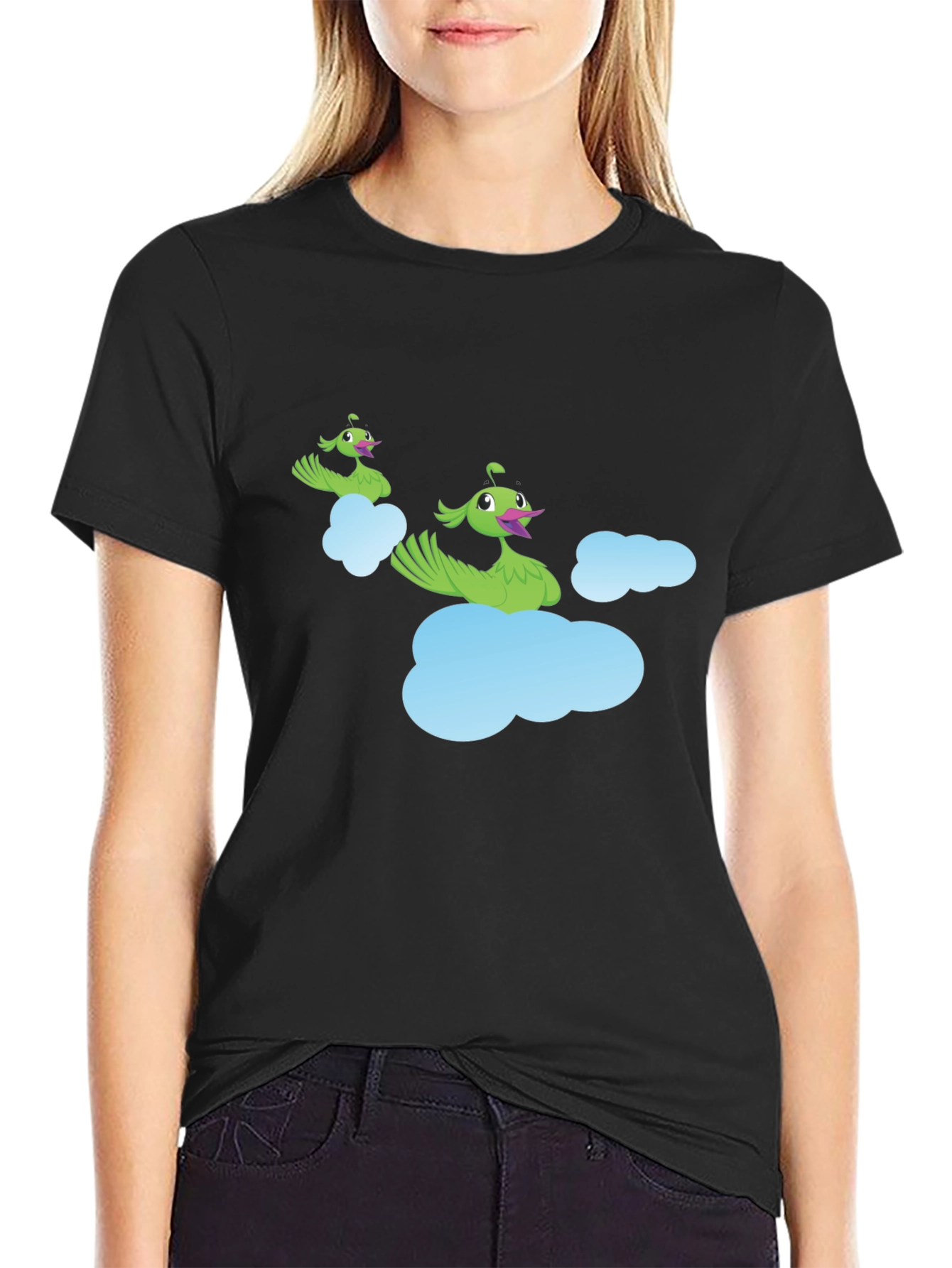 Whimsical Cloud Peacock Graphic Tee