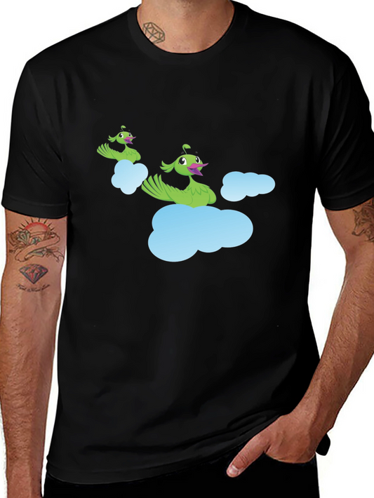 Whimsical Cloud Peacock Graphic Tee