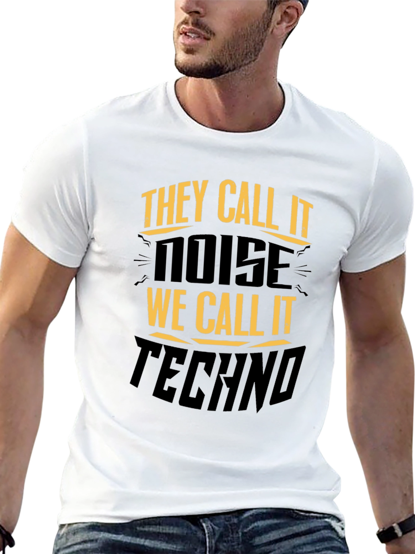 They Call It Noise Techno Music Black T-Shirt