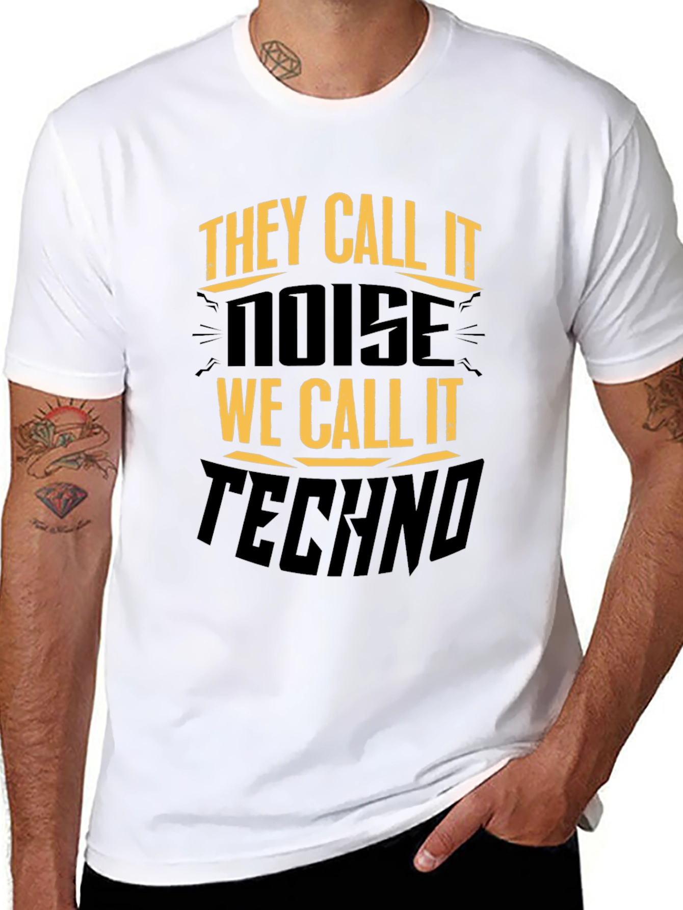 They Call It Noise Techno Music Black T-Shirt