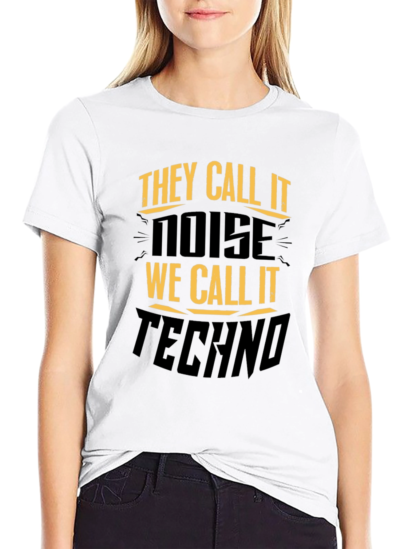 They Call It Noise Techno Music Black T-Shirt