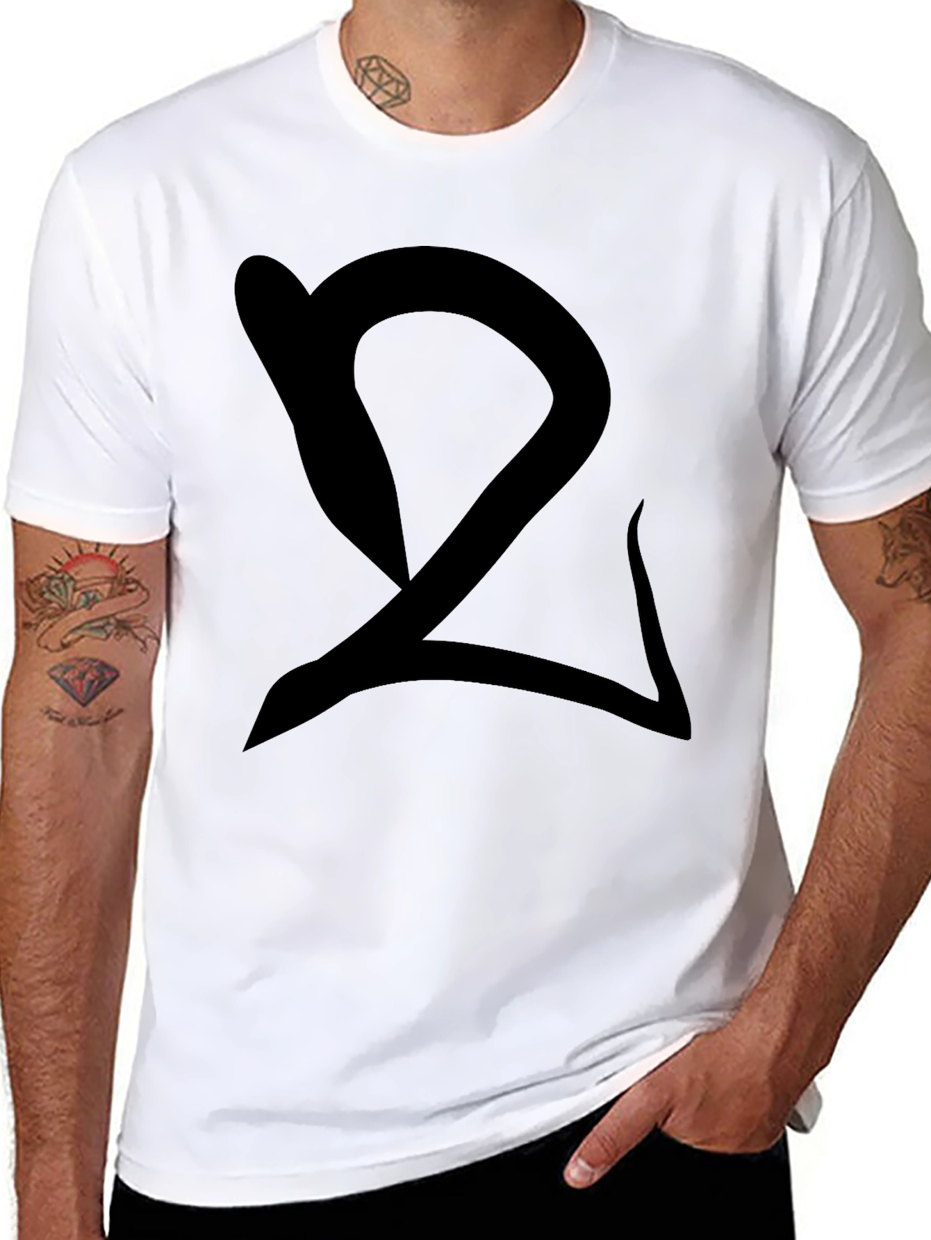 Abstract Graphic Black T-Shirt Casual Wear