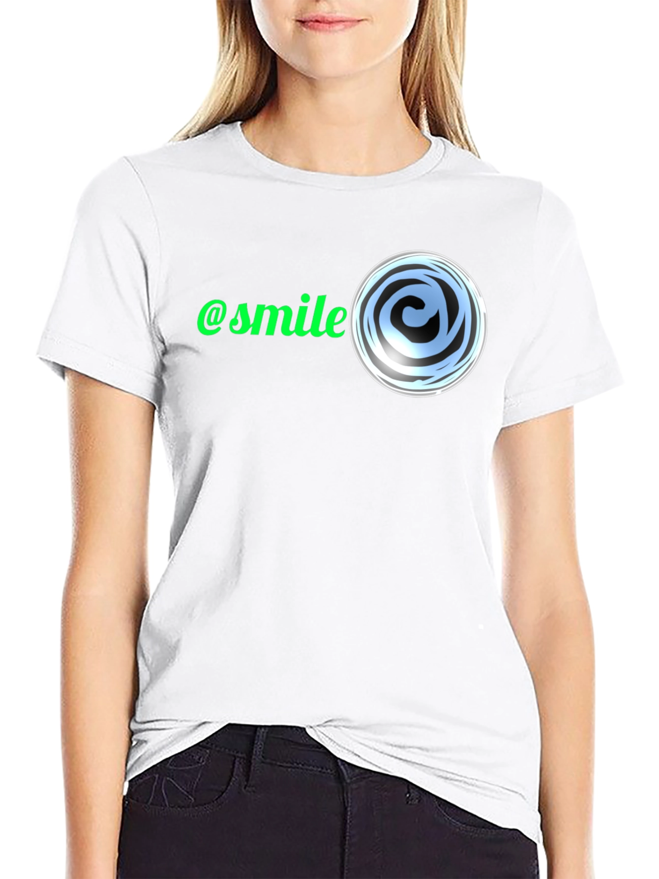 @smile Graphic Black T-Shirt - Trendy Casual Wear