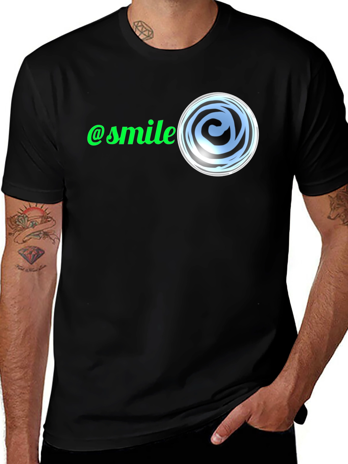 @smile Graphic Black T-Shirt - Trendy Casual Wear