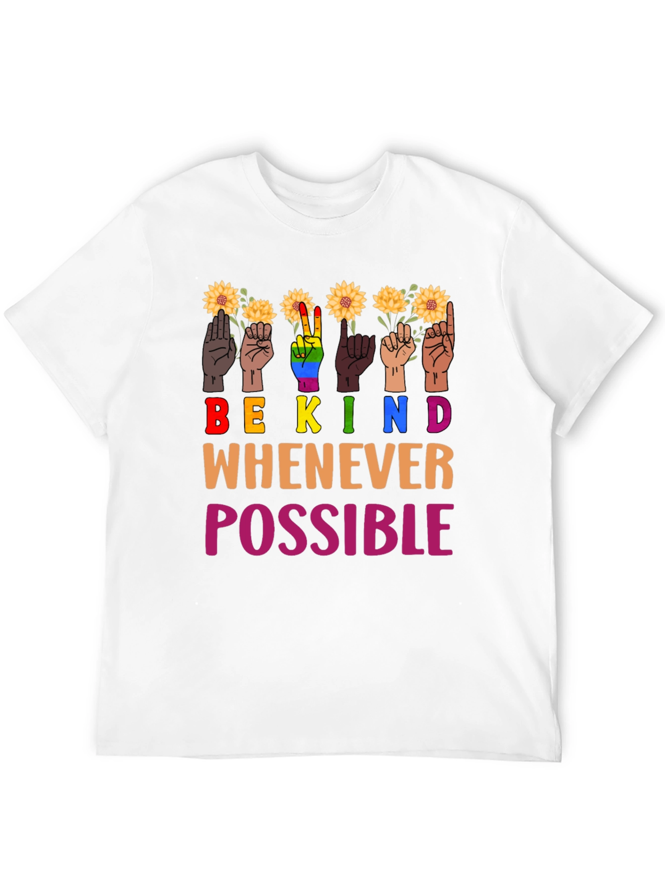 Be Kind T-Shirt Sunflower ASL Design