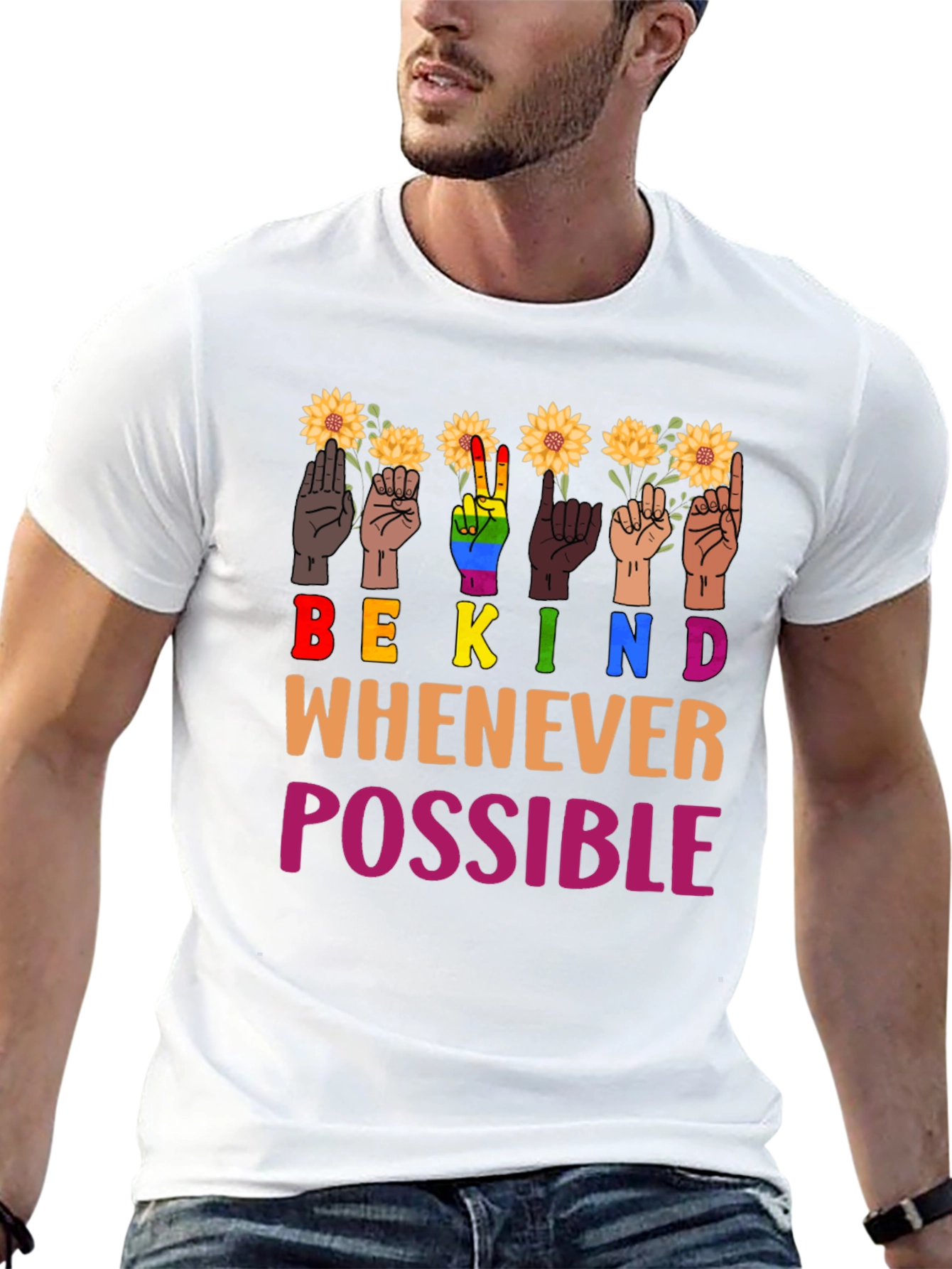 Be Kind T-Shirt Sunflower ASL Design