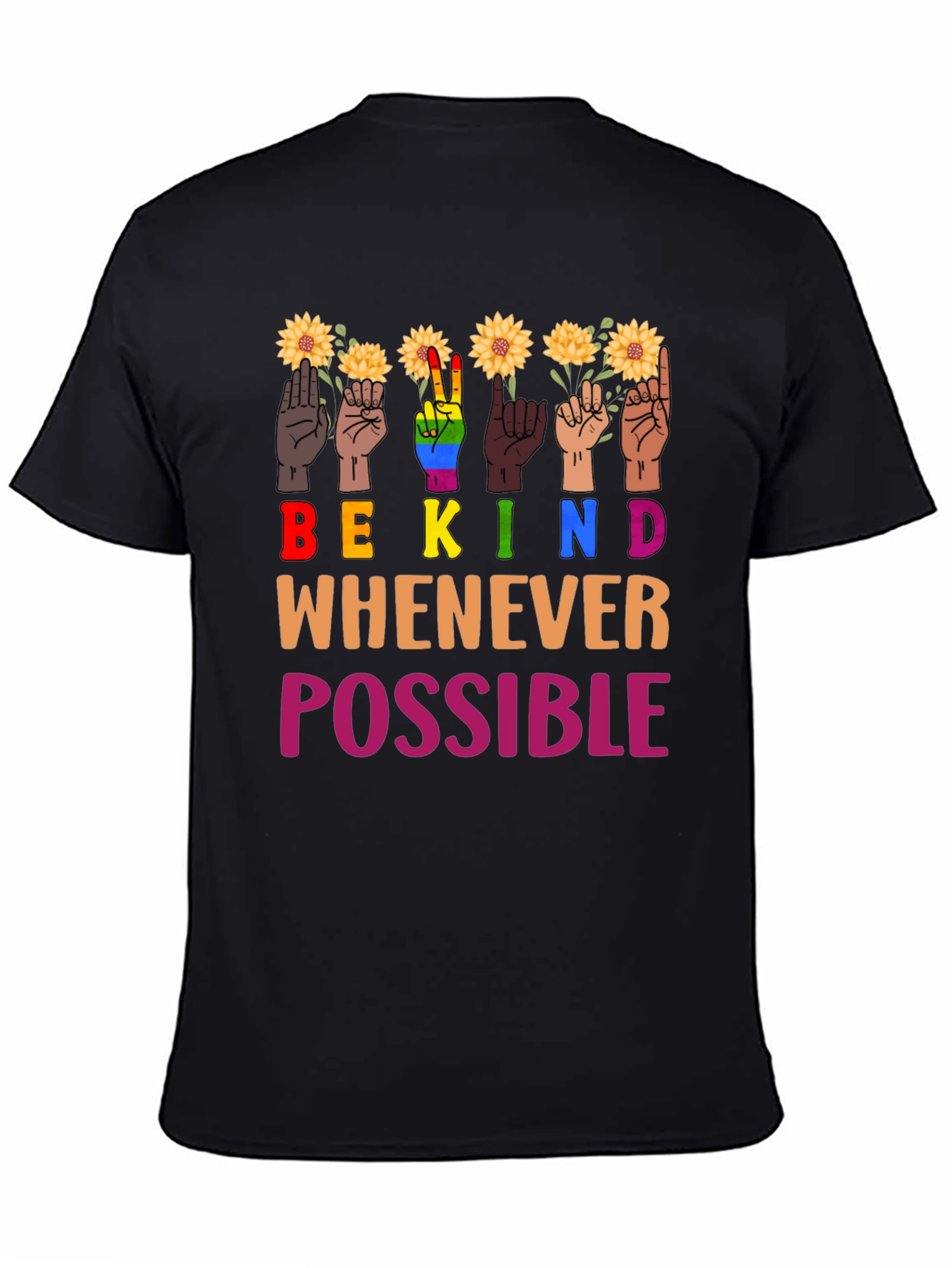 Be Kind T-Shirt Sunflower ASL Design