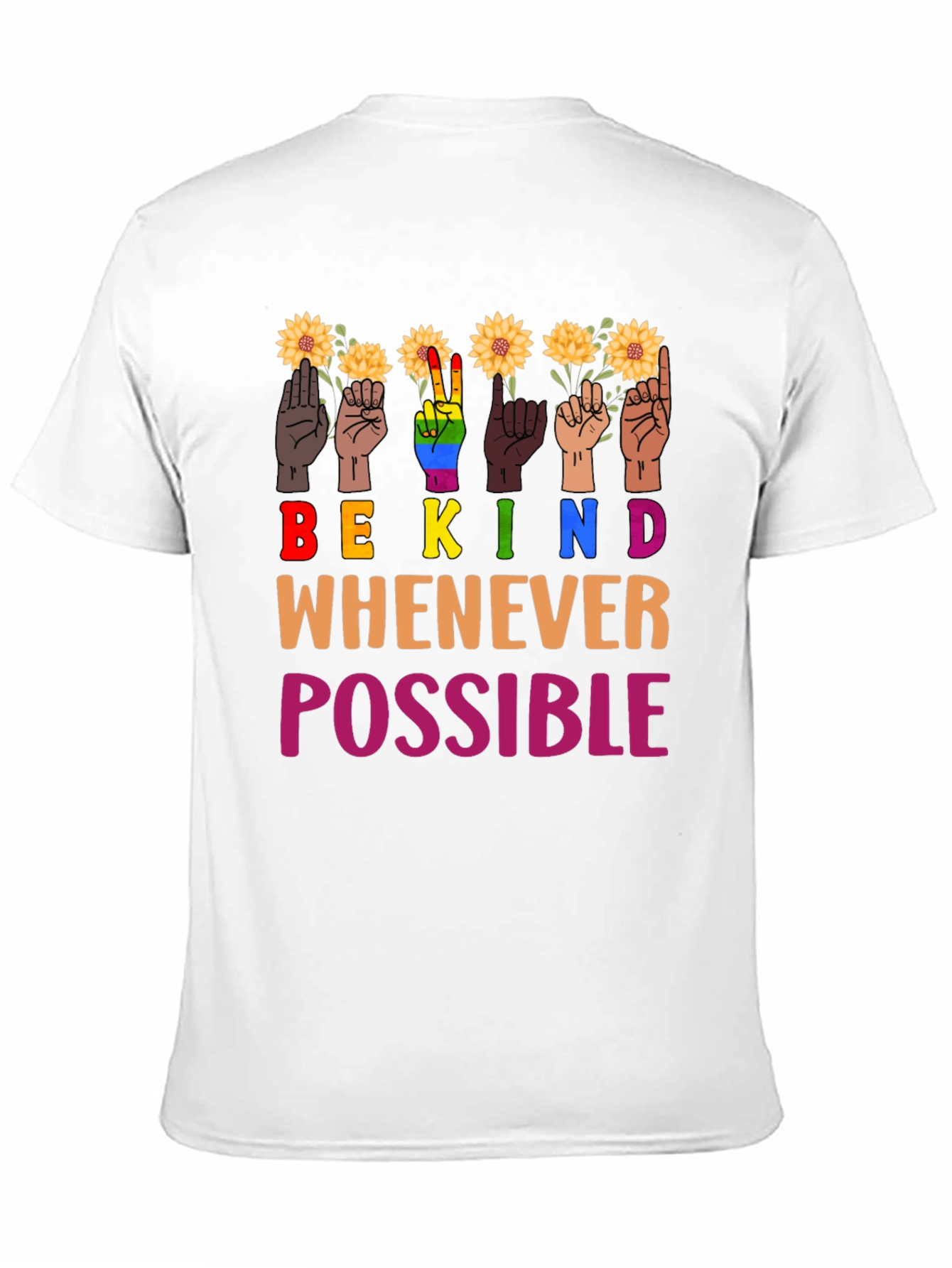 Be Kind T-Shirt Sunflower ASL Design