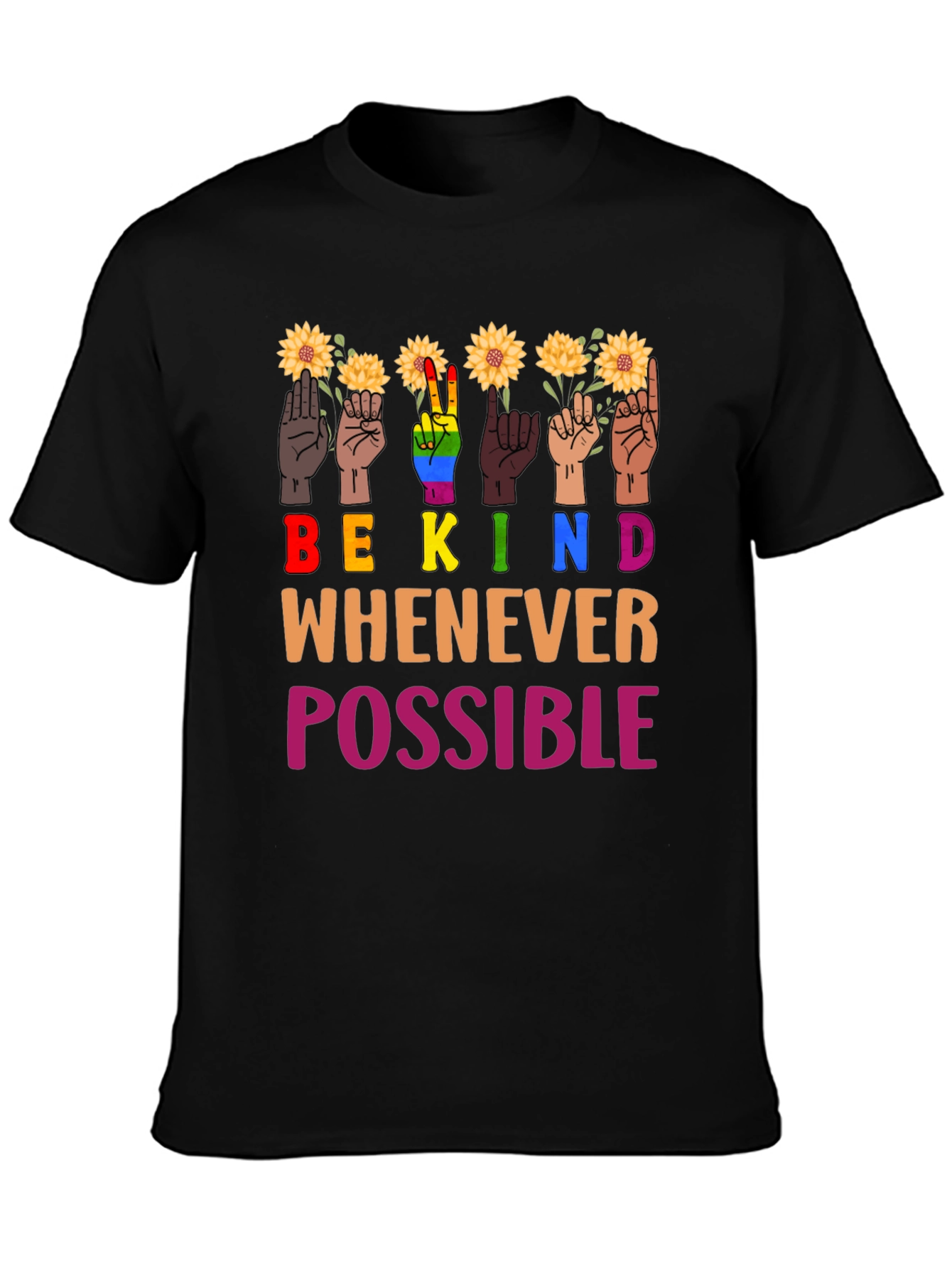 Be Kind T-Shirt Sunflower ASL Design