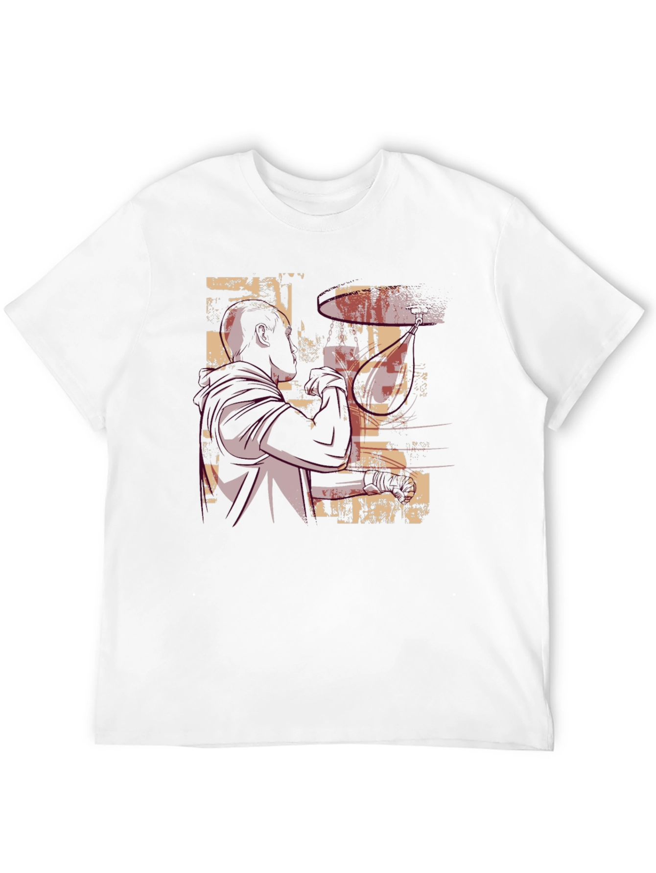 Abstract Drummer Graphic Tee - Black Cotton T-Shirt
