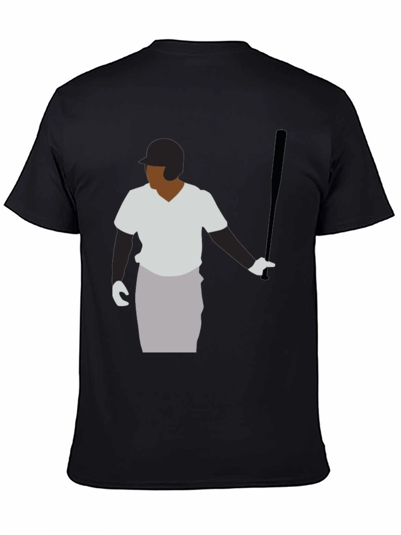 Baseball Player Graphic Tee - Black Casual Shirt