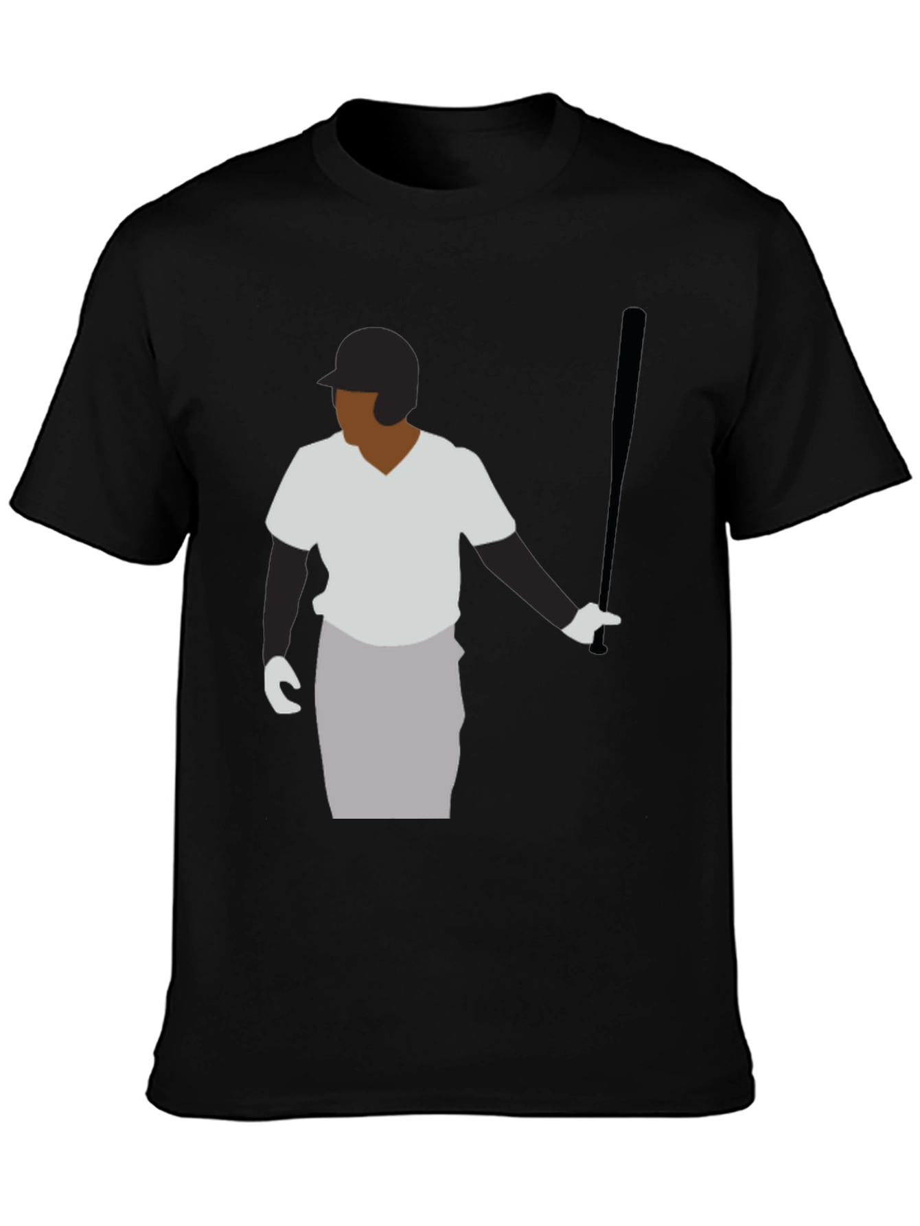 Baseball Player Graphic Tee - Black Casual Shirt