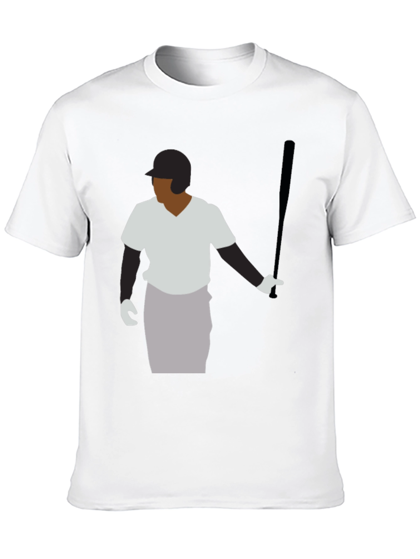 Baseball Player Graphic Tee - Black Casual Shirt