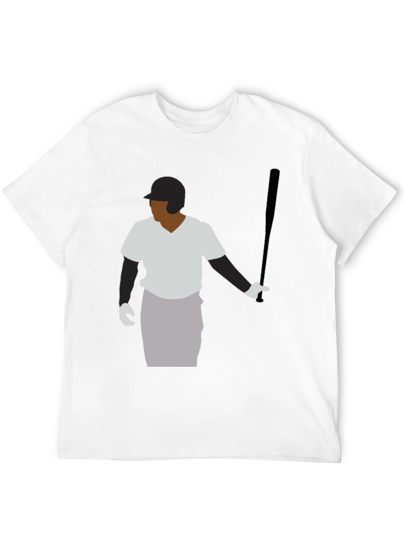 Baseball Player Graphic Tee - Black Casual Shirt