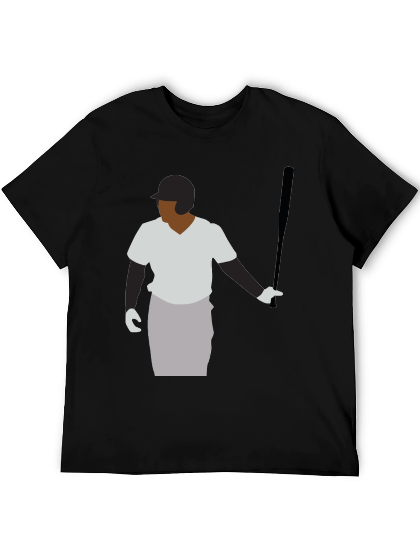 Baseball Player Graphic Tee - Black Casual Shirt