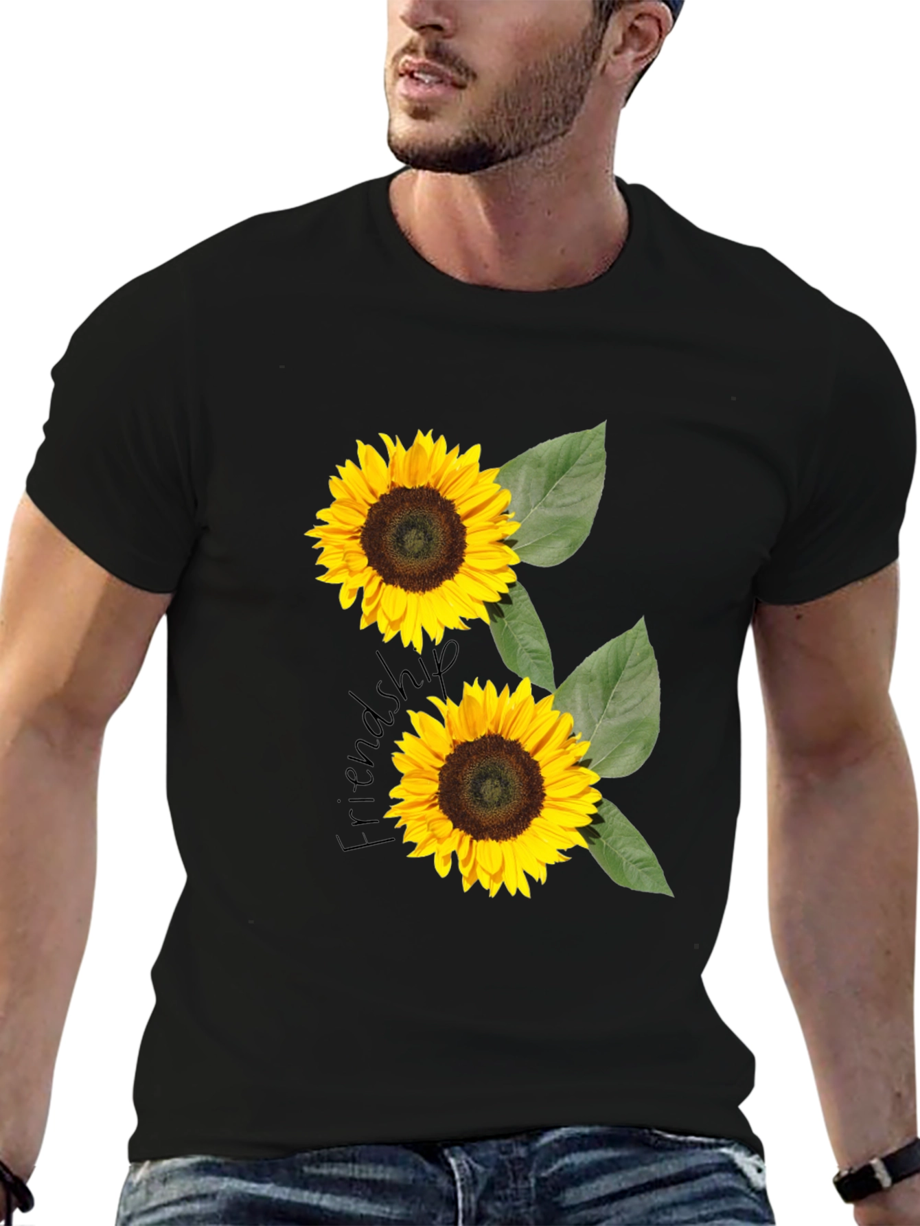 Sunflower Friendship T-Shirt - Black