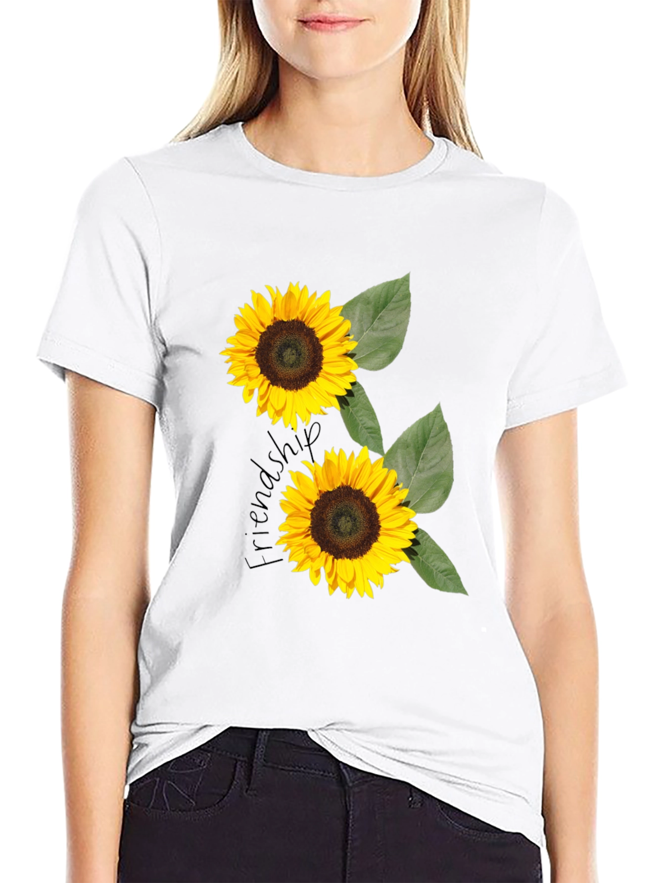 Sunflower Friendship T-Shirt - Black