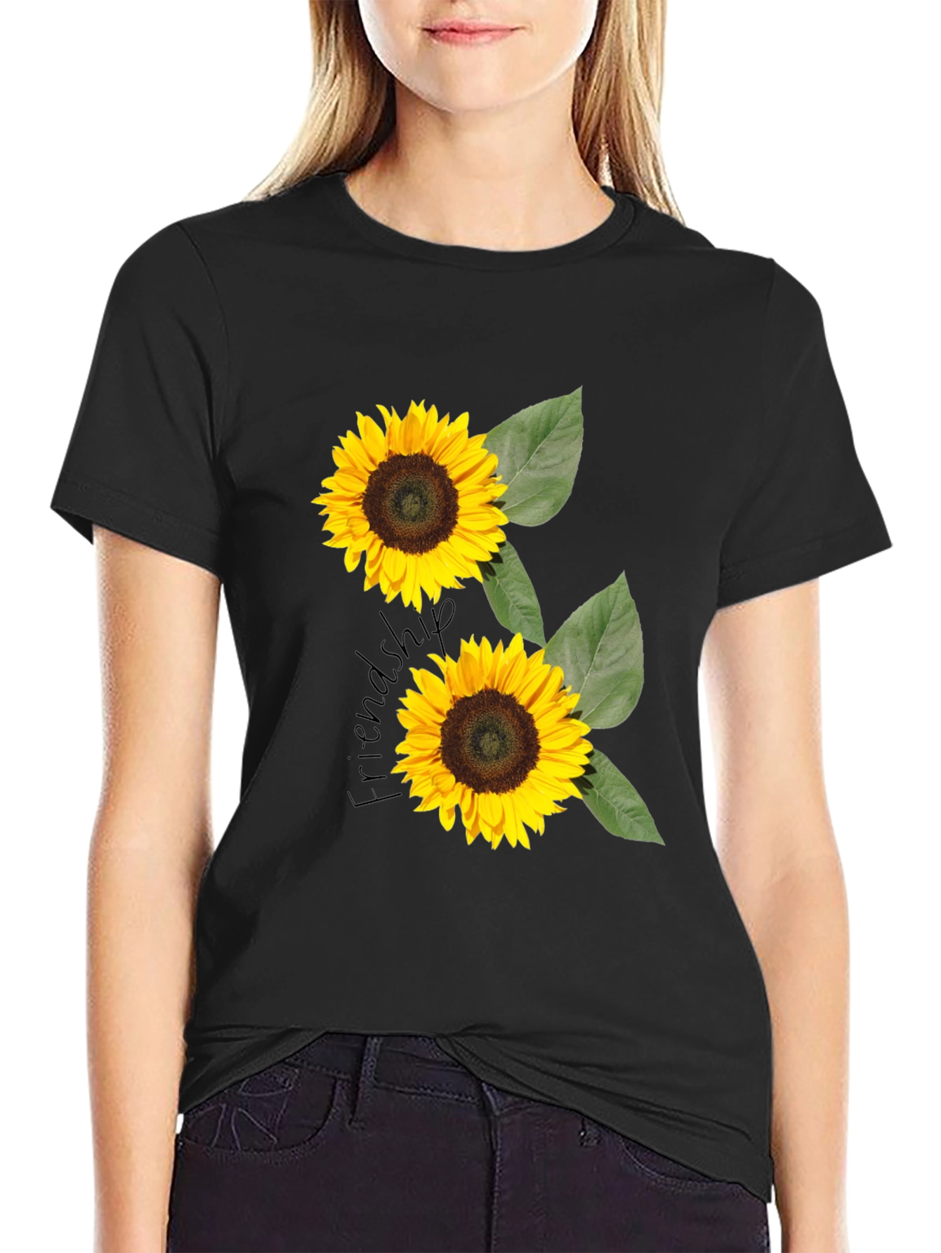 Sunflower Friendship T-Shirt - Black