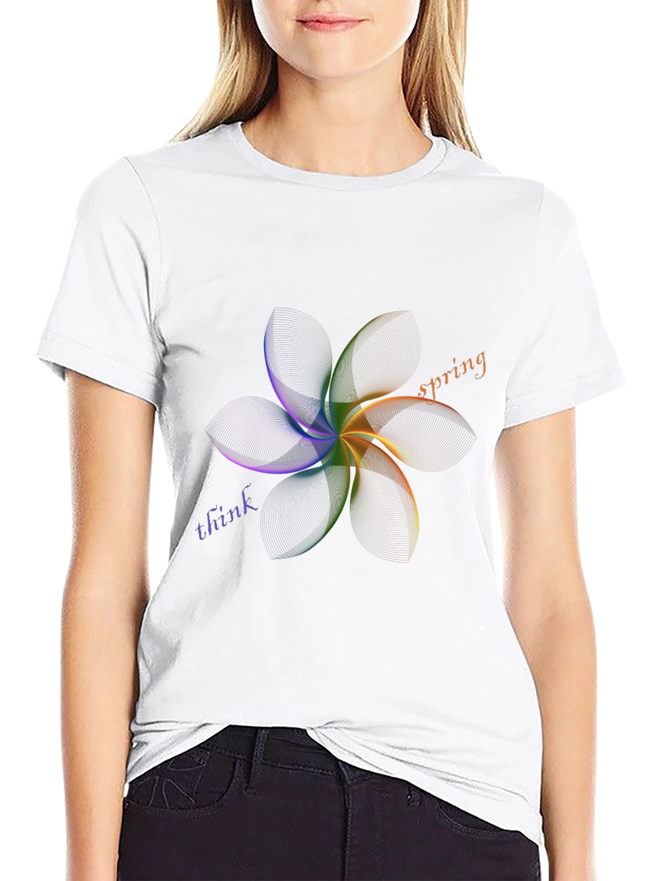 Think Spring Graphic Tee - Stylish Mens Black T-Shirt