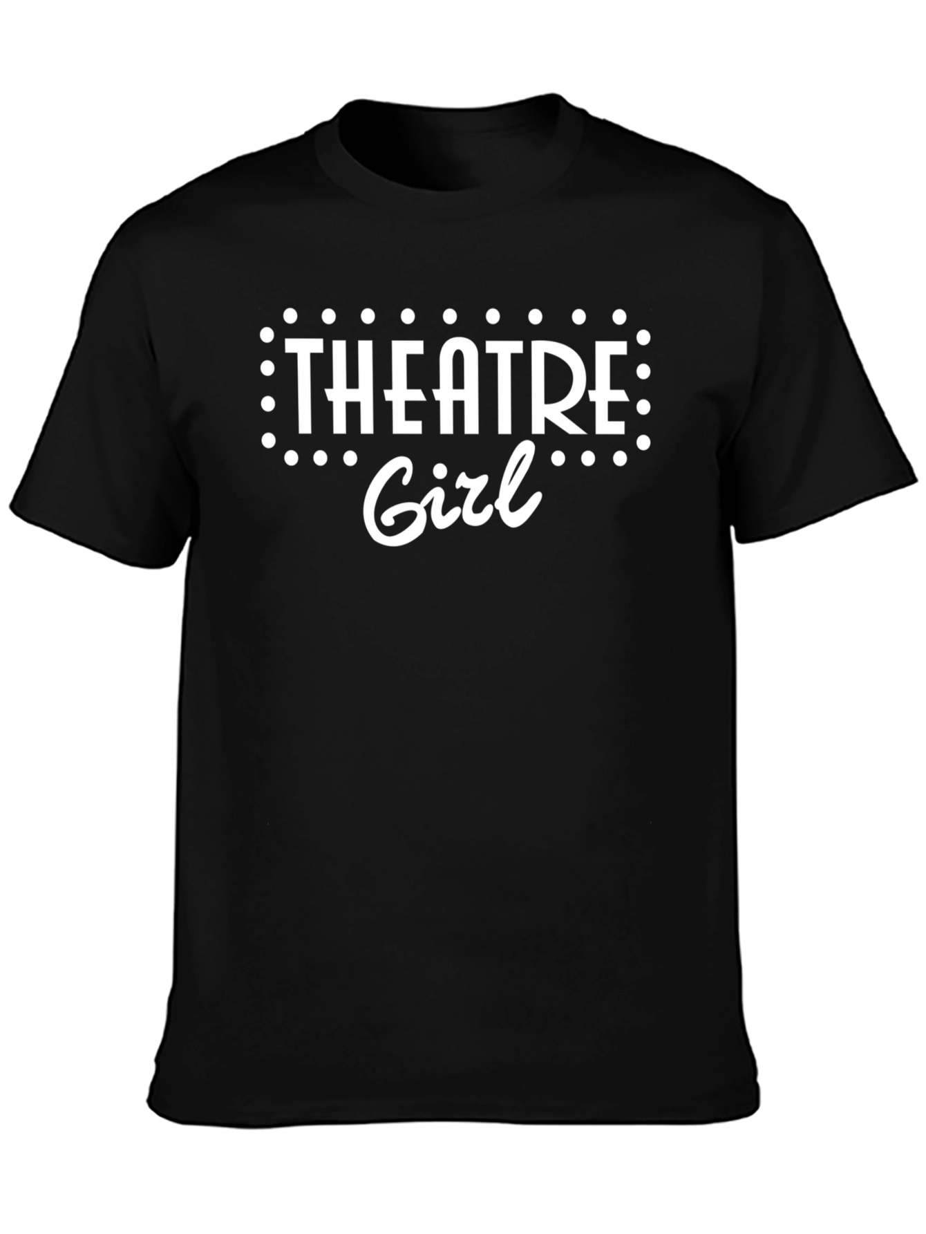 Theatre Girl Graphic T-Shirt - Black Crew Neck Tee