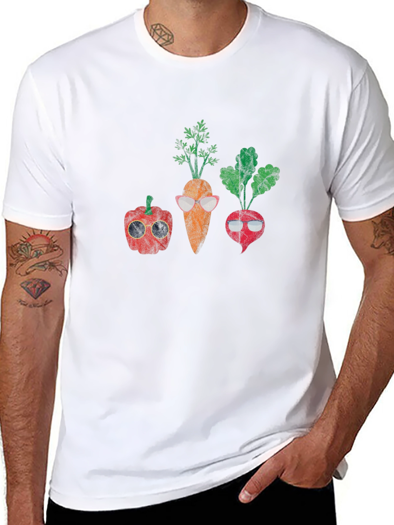 Vegetable Gangster T-Shirt - Cool Foodie Design