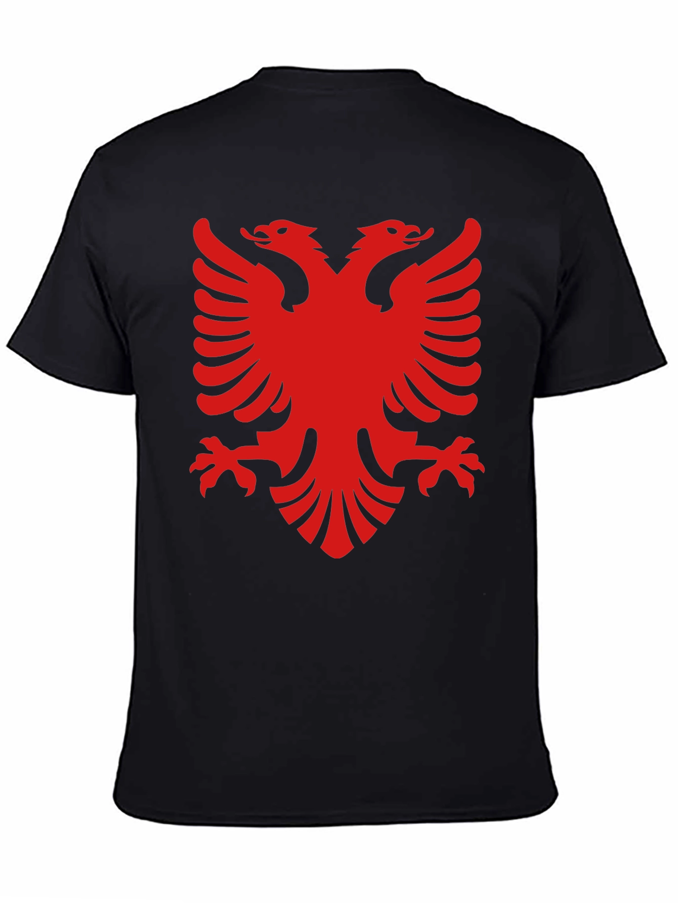 Albanian Eagle Graphic Tee - Black Cotton T-Shirt